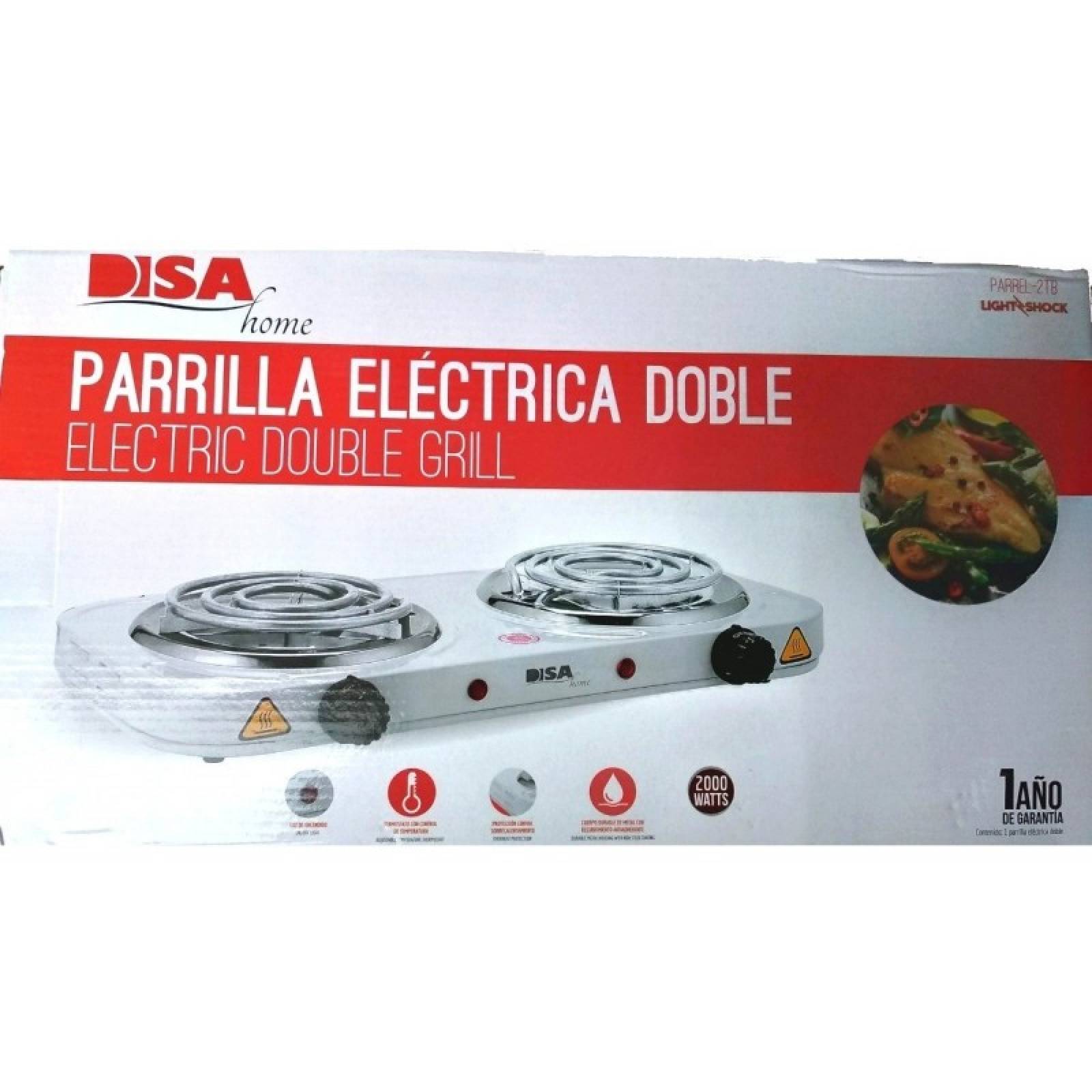 Parrilla Electrica Disa 2 Quemadores Blanco