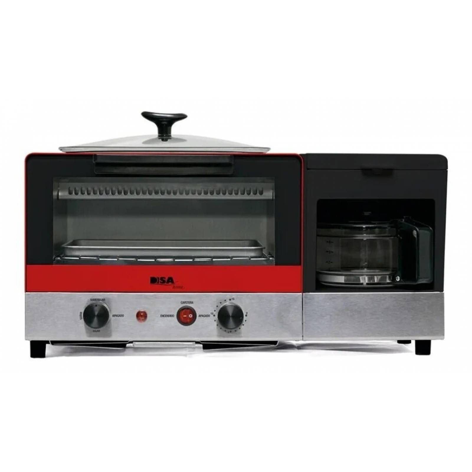 Horno Eléctrico Grill 3 En 1 Cafetera Y Parrilla