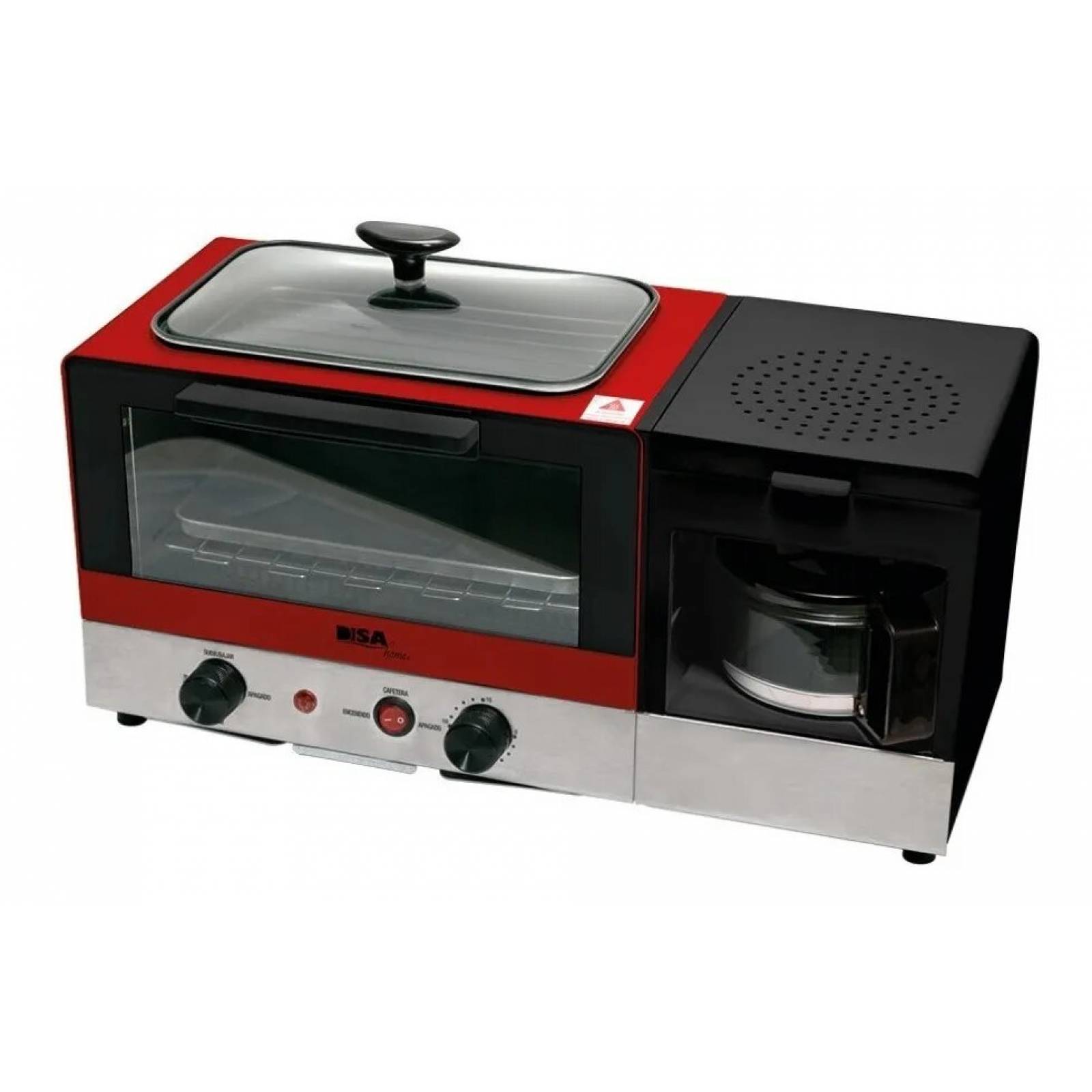 Horno Eléctrico Grill 3 En 1 Cafetera Y Parrilla