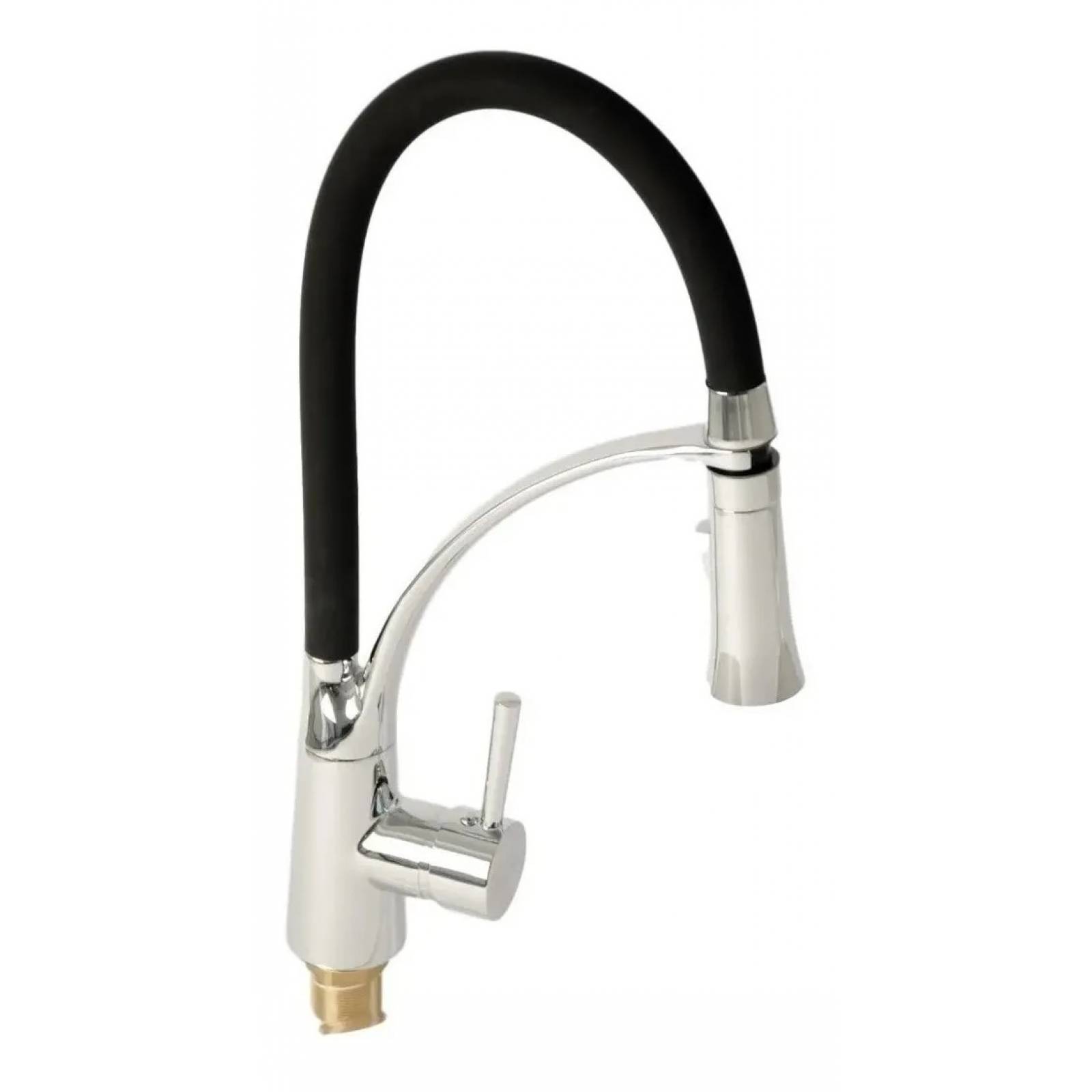 Monomando Para Fregadero Manguera Negro Flexible