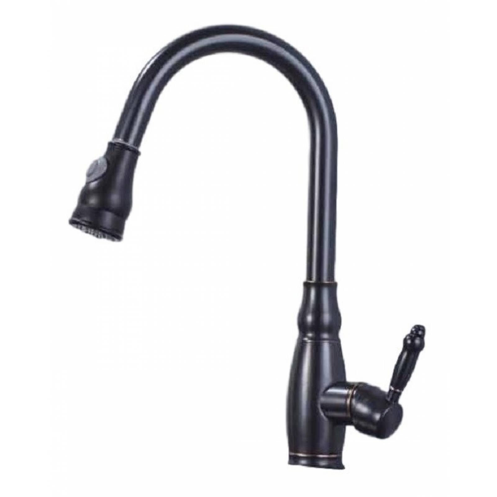 Grifo Monomando Fregadero Para Cocina Negro Extraible