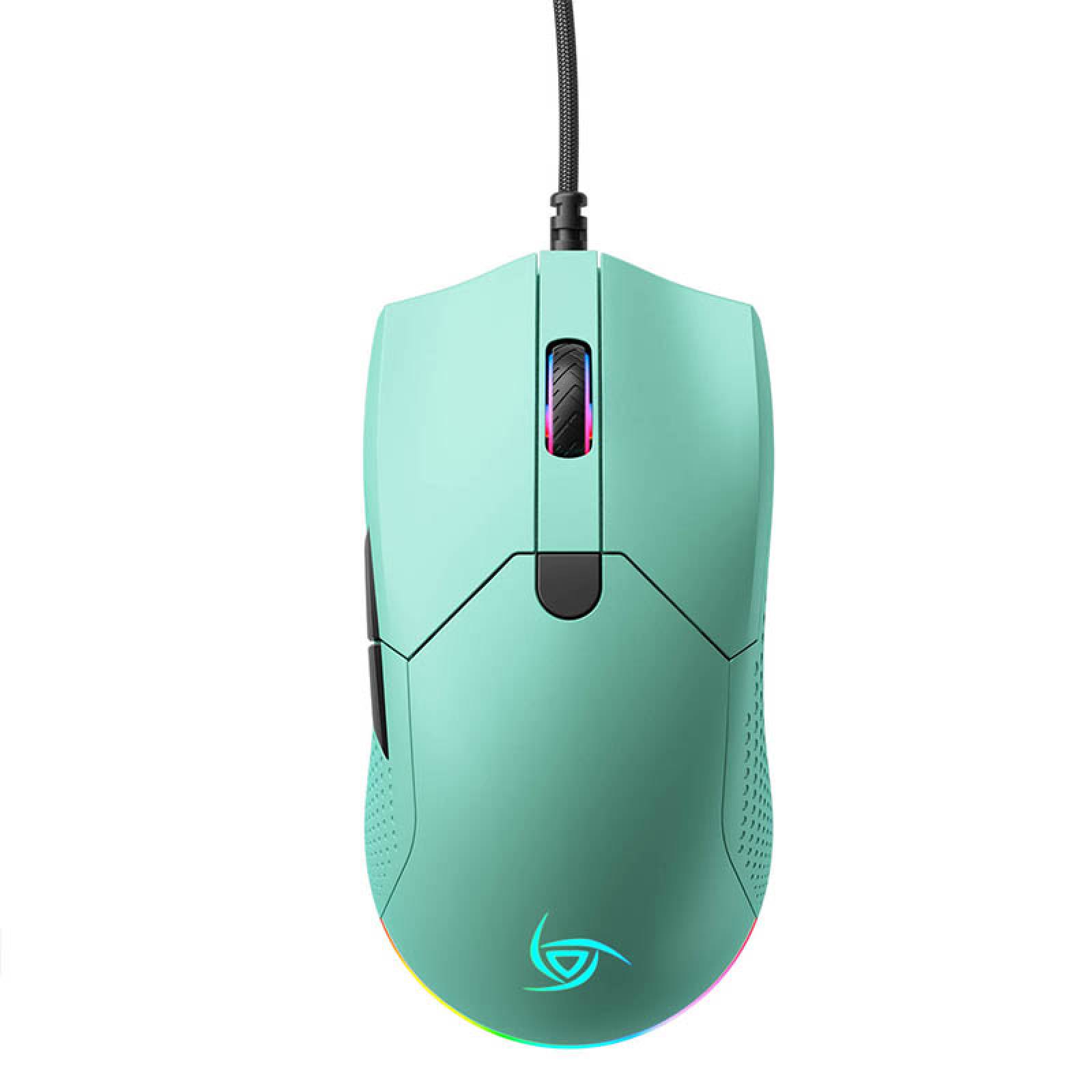 Mouse Gamer VSG Aurora óptico alámbrico RGB azul polar interruptor Omron