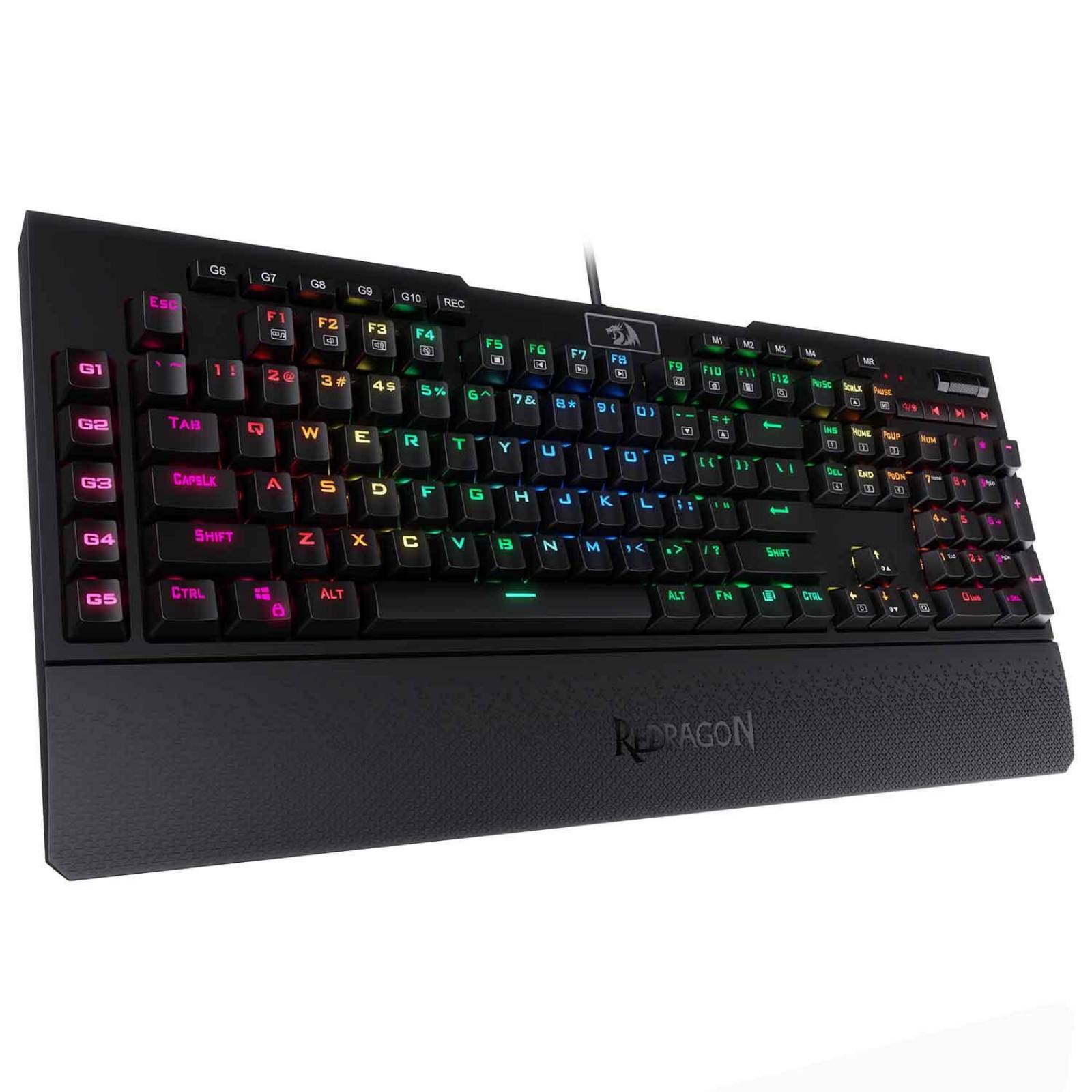 Teclado Mecánico Gamer Redragon Shrapnel RGB perfil bajo 