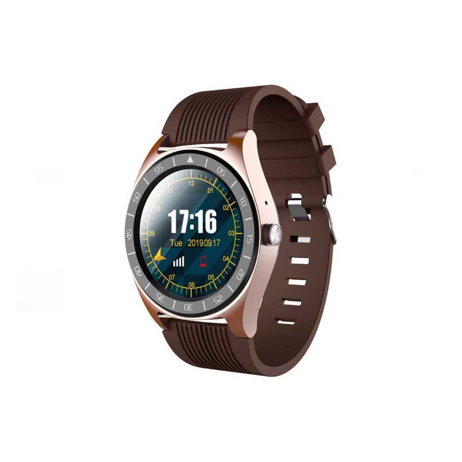 Smartwatch con GPS reloj inteligente V5 ranura SIM Contesta Llamadas Bluetooth Oximetro Café 