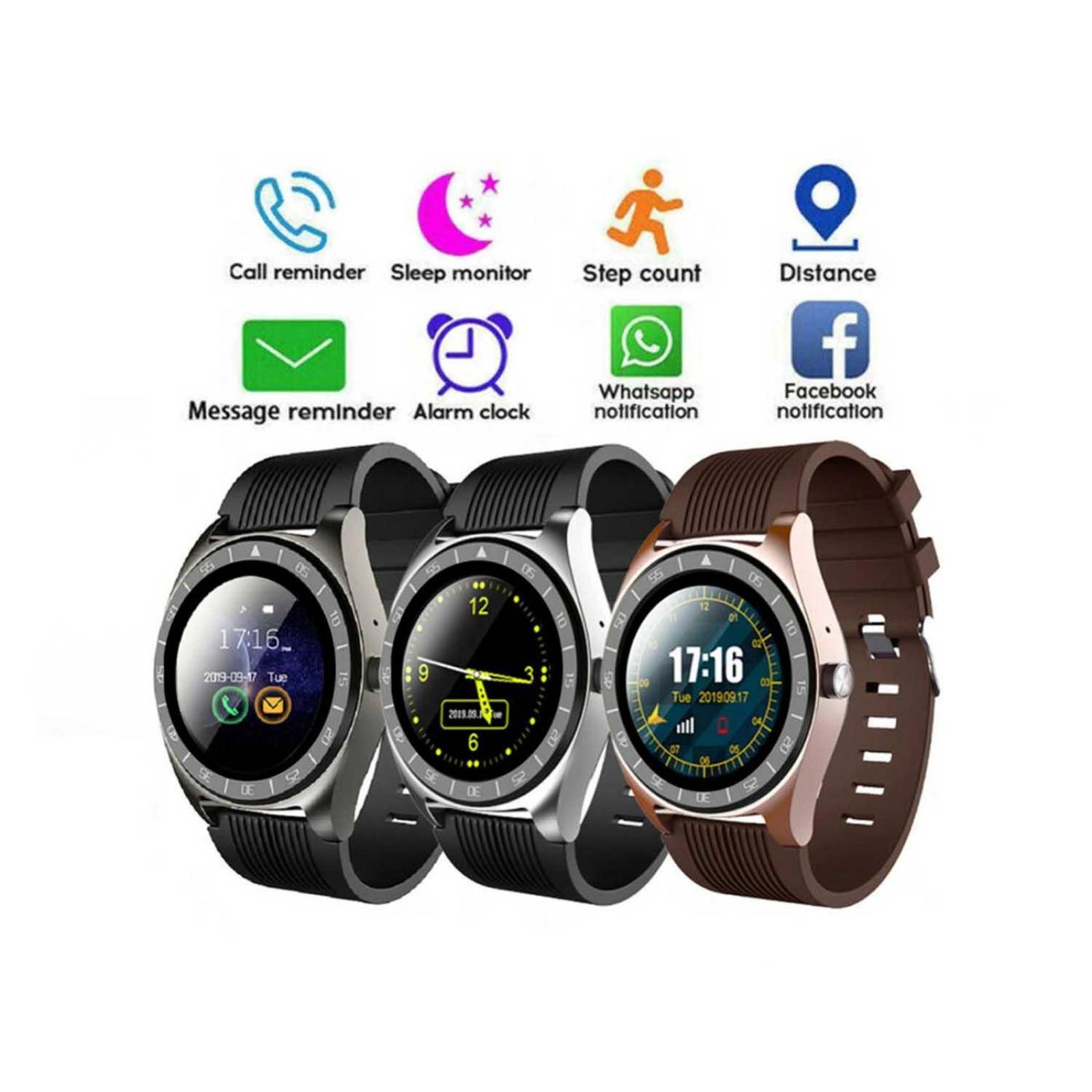 Smartwatch con GPS reloj inteligente V5 ranura SIM Contesta Llamadas Bluetooth Oximetro Café 