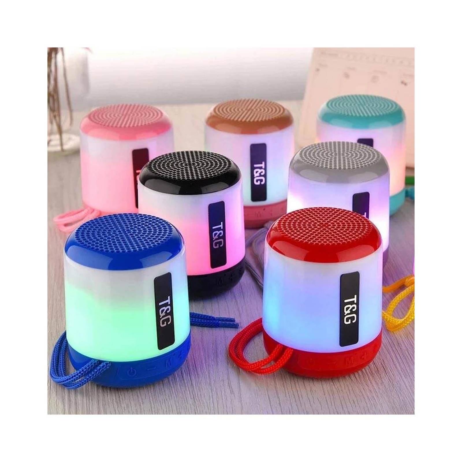 Bocina speaker Bluetooth Luz Portable radio micro sd recargable pack 5 Chico Blanco