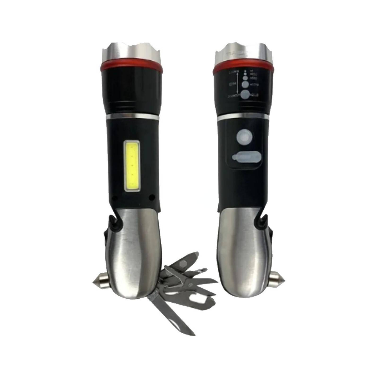 Lámpara linterna multiherramienta tipo comando Plata Chico