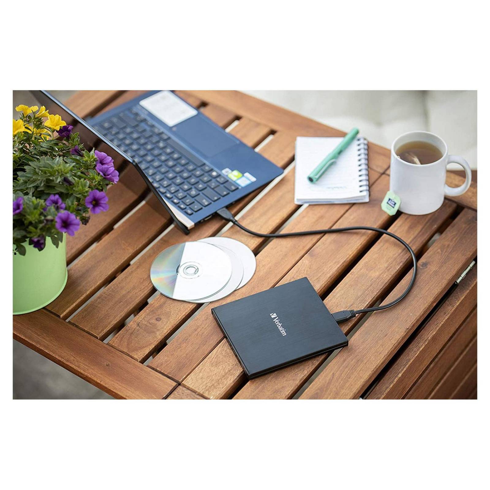 Verbatim Slimline BLU-Ray RW Externo Unidad de Disco óptico Negro Chico