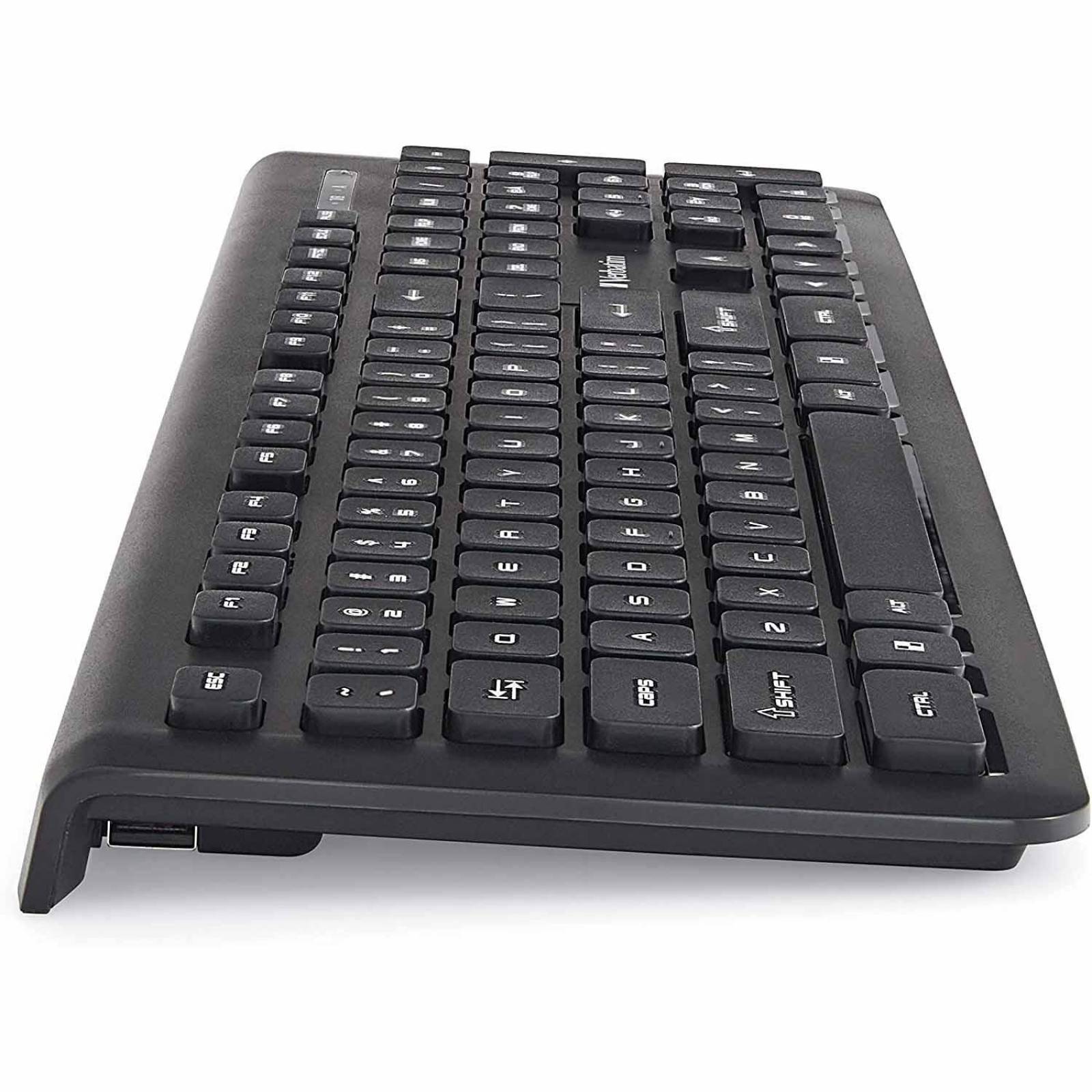 Teclado Verbatim Inalámbrico Wireless Slim Keyboard Negro Chico