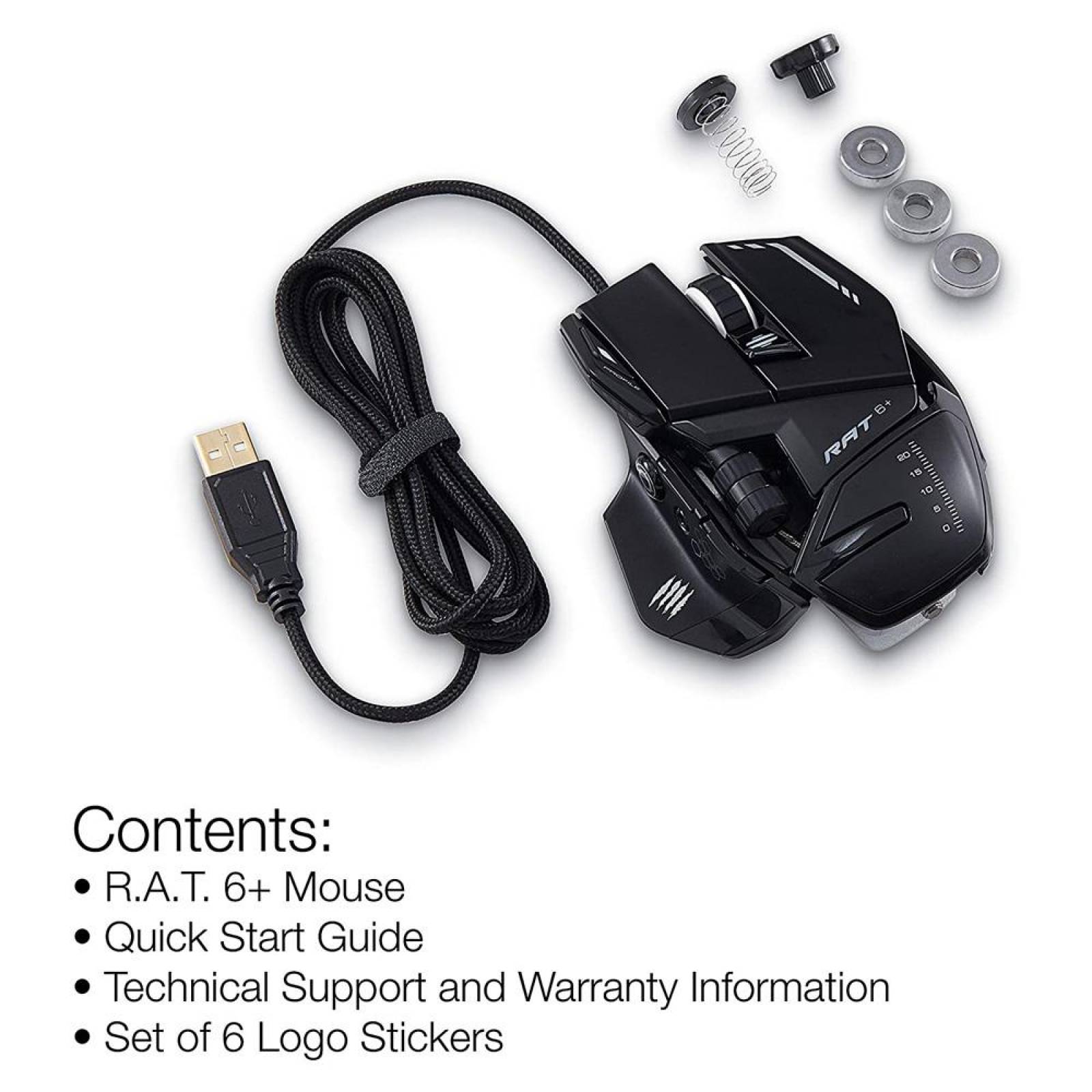 Mouse óptico Gamer Mad Catz R.A.T. 6+ Negro Chico