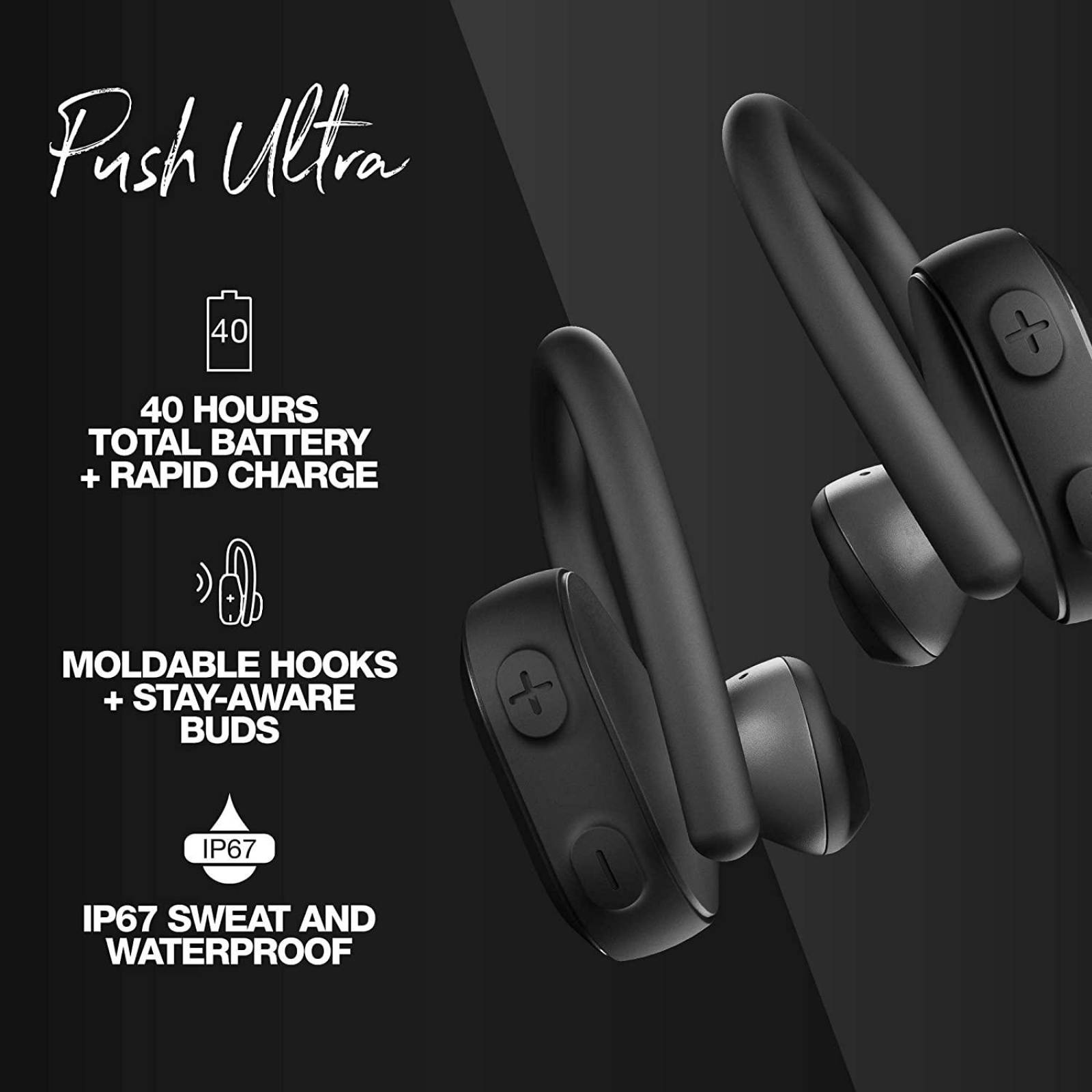 Audífonos Skullcandy Push ultra wireless earbuds negro Chico
