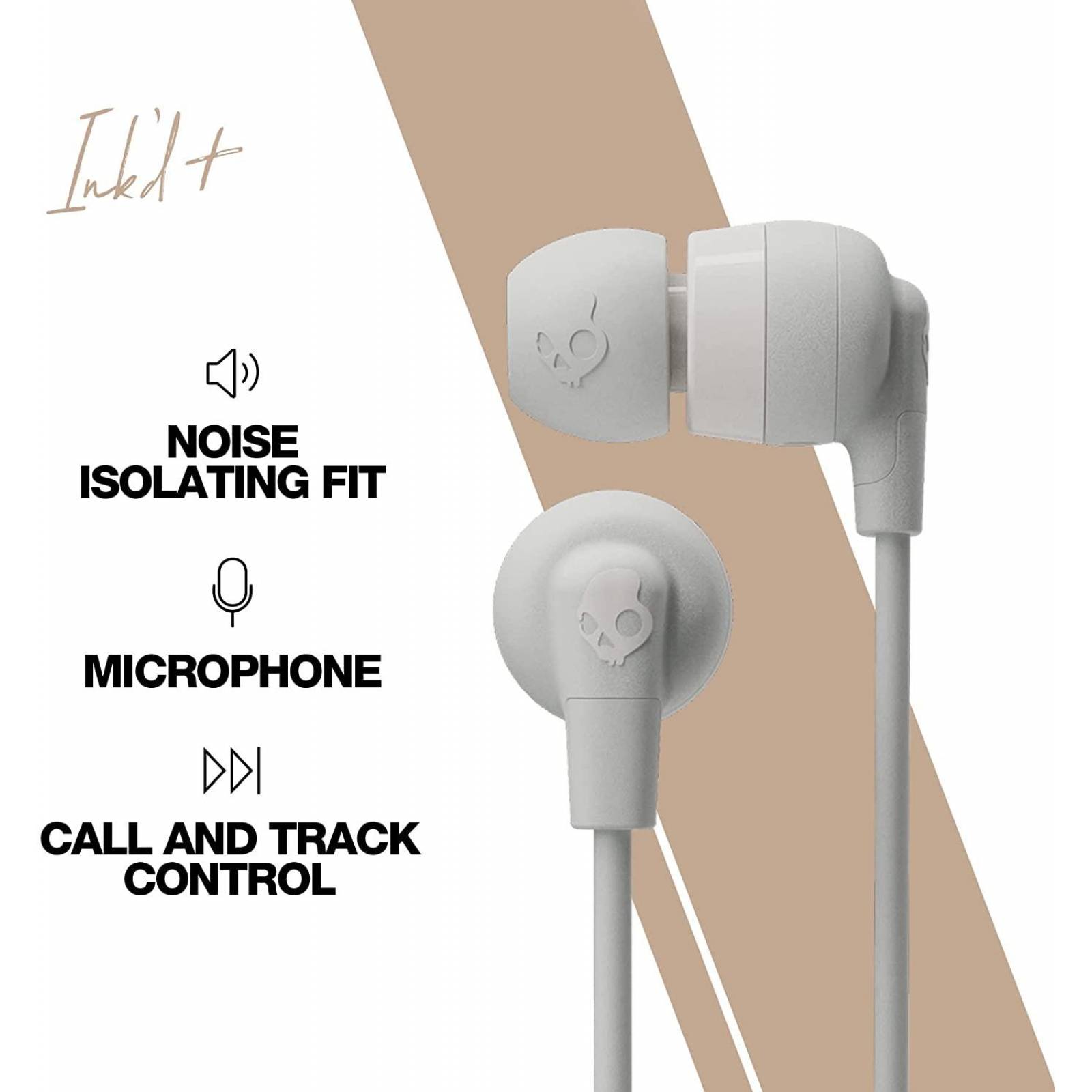Audifonos Skullcandy In Ear INKD+ blanco micro cable Chico
