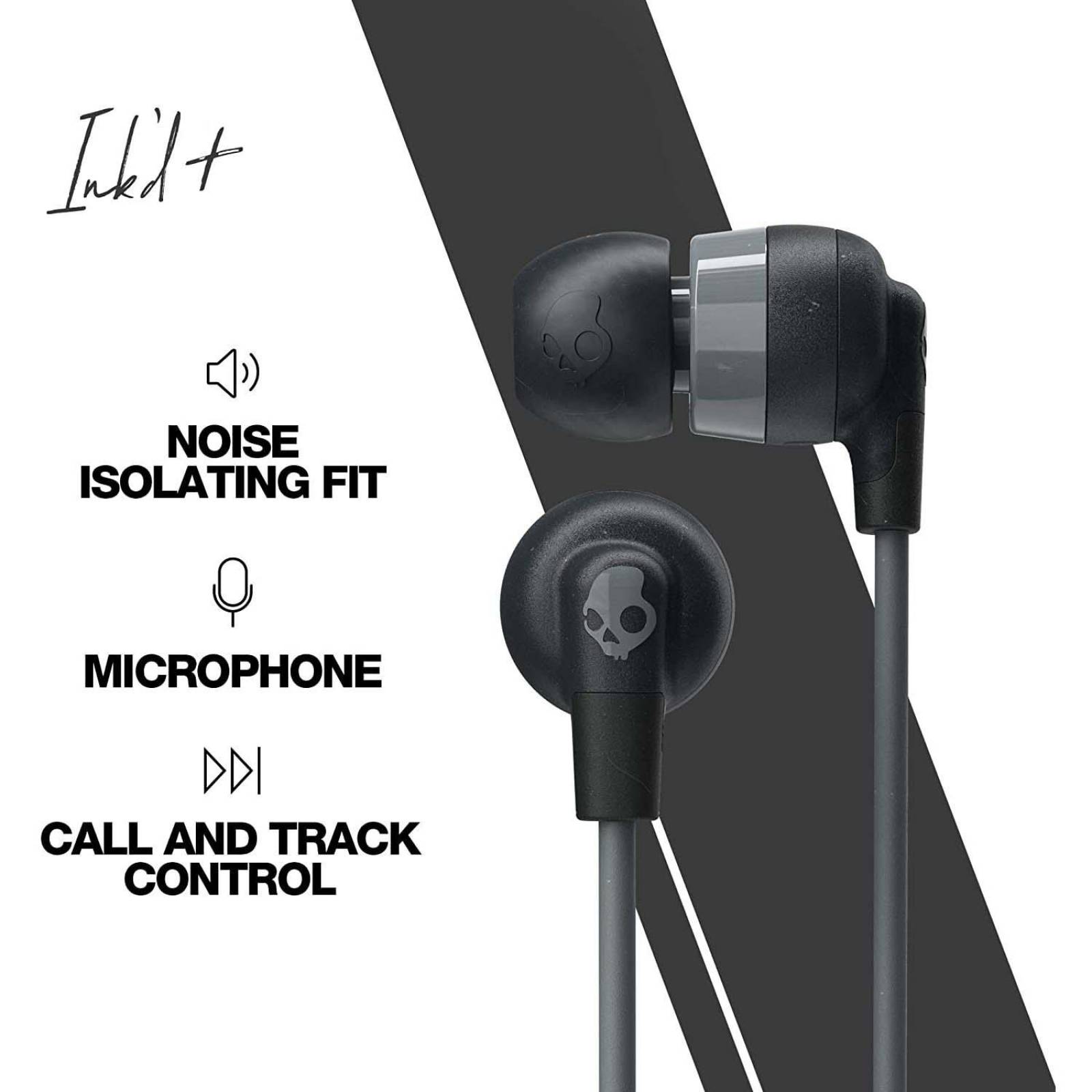 Audifonos Skullcandy In Ear INKD+ Negro micro cable Chico