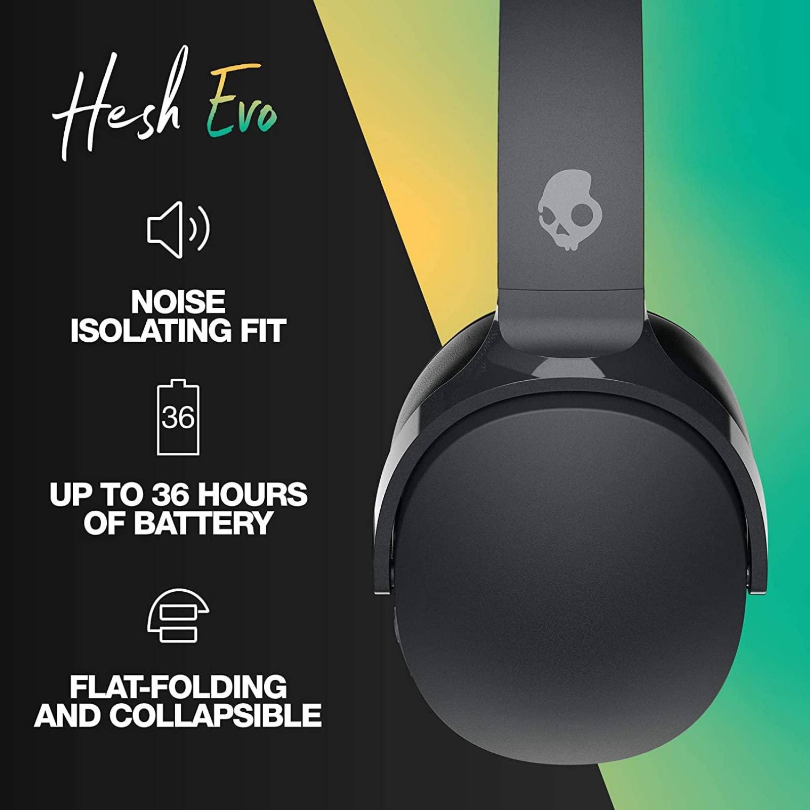 Audífonos Skullcandy Hesh evo wireless negro Mediano