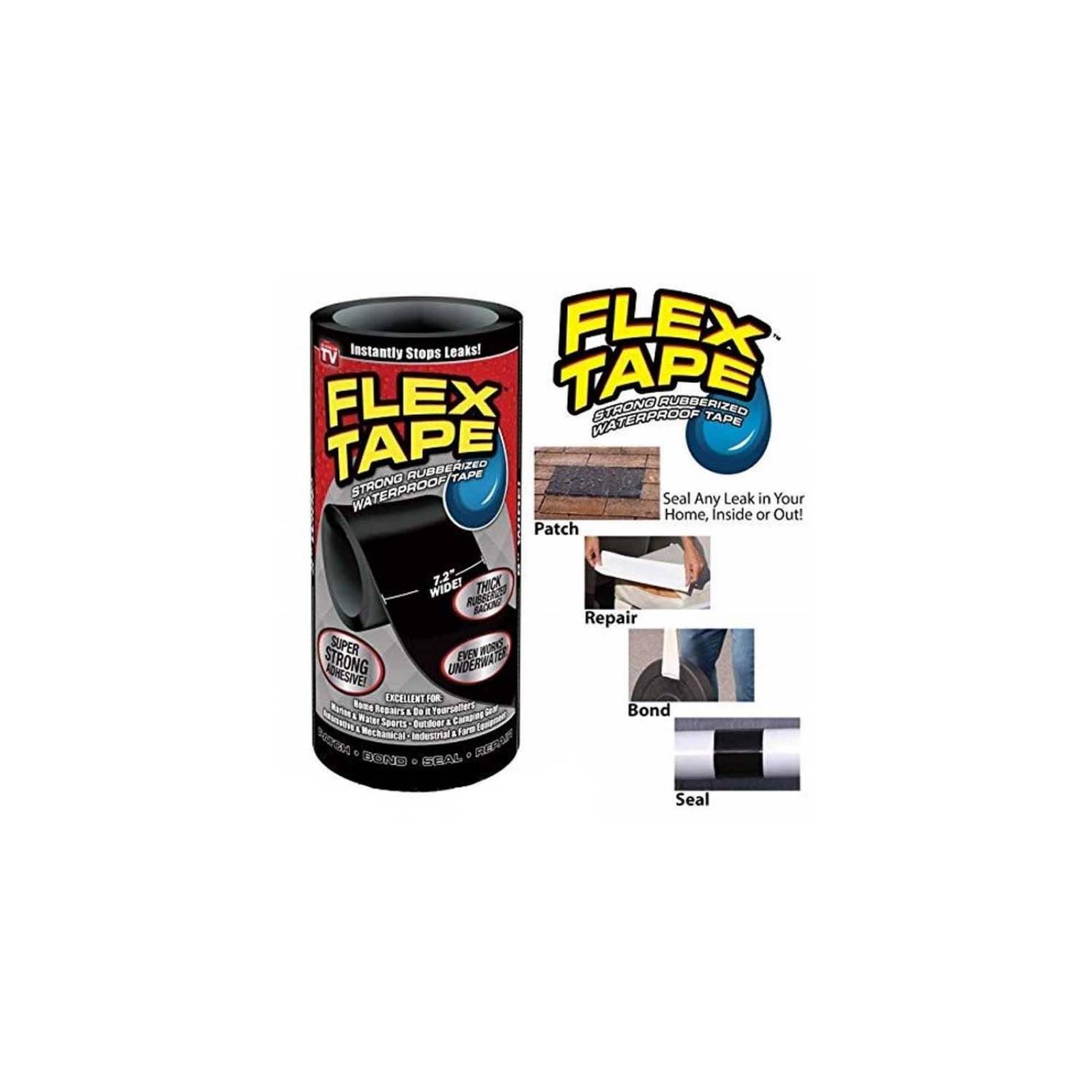 Flex Tape cinta impermeable de goma 7.2 pulgadas negro Blanco