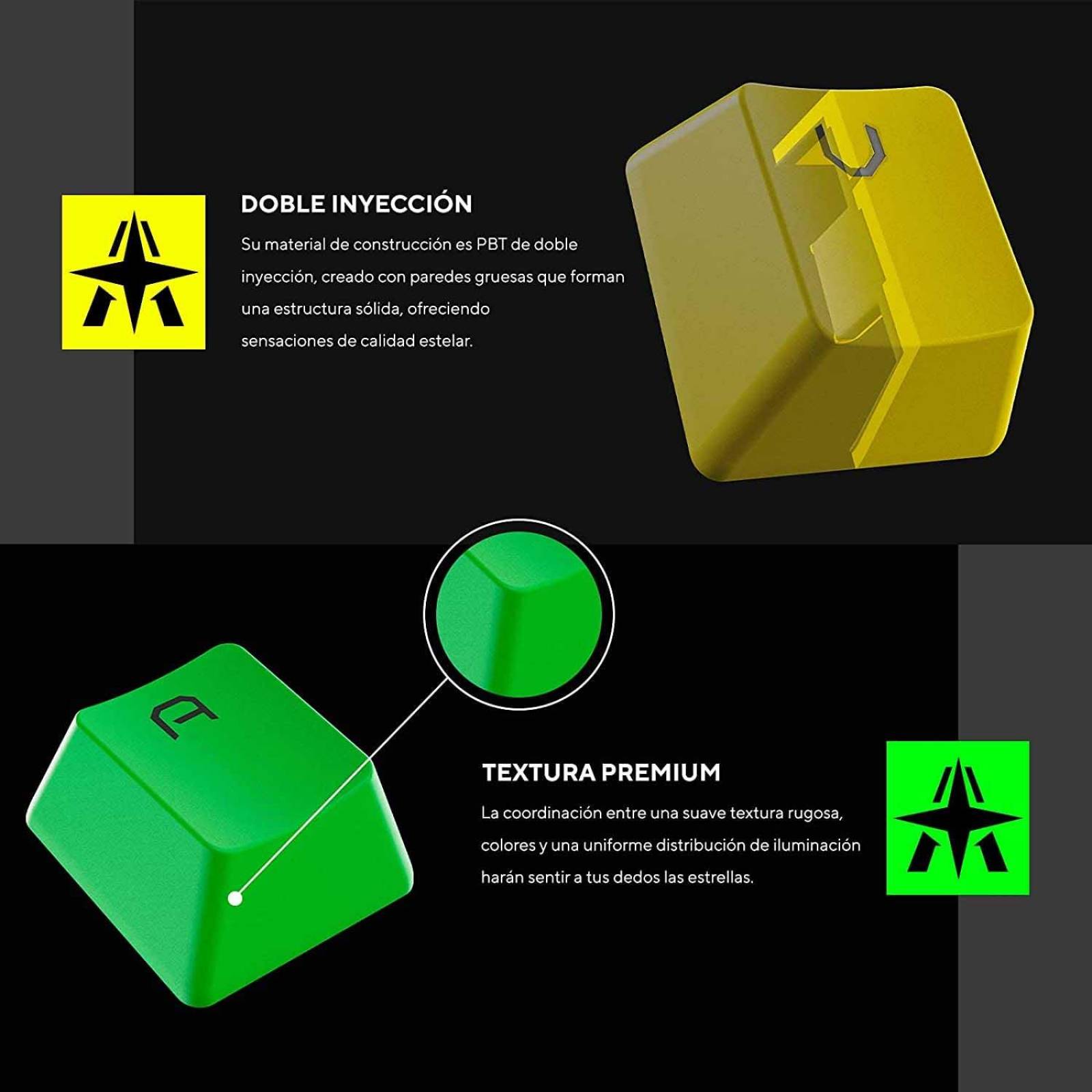 Stardust VSG 105 Keycaps PBT doble inyección ISO Latin aqua Chico Azul