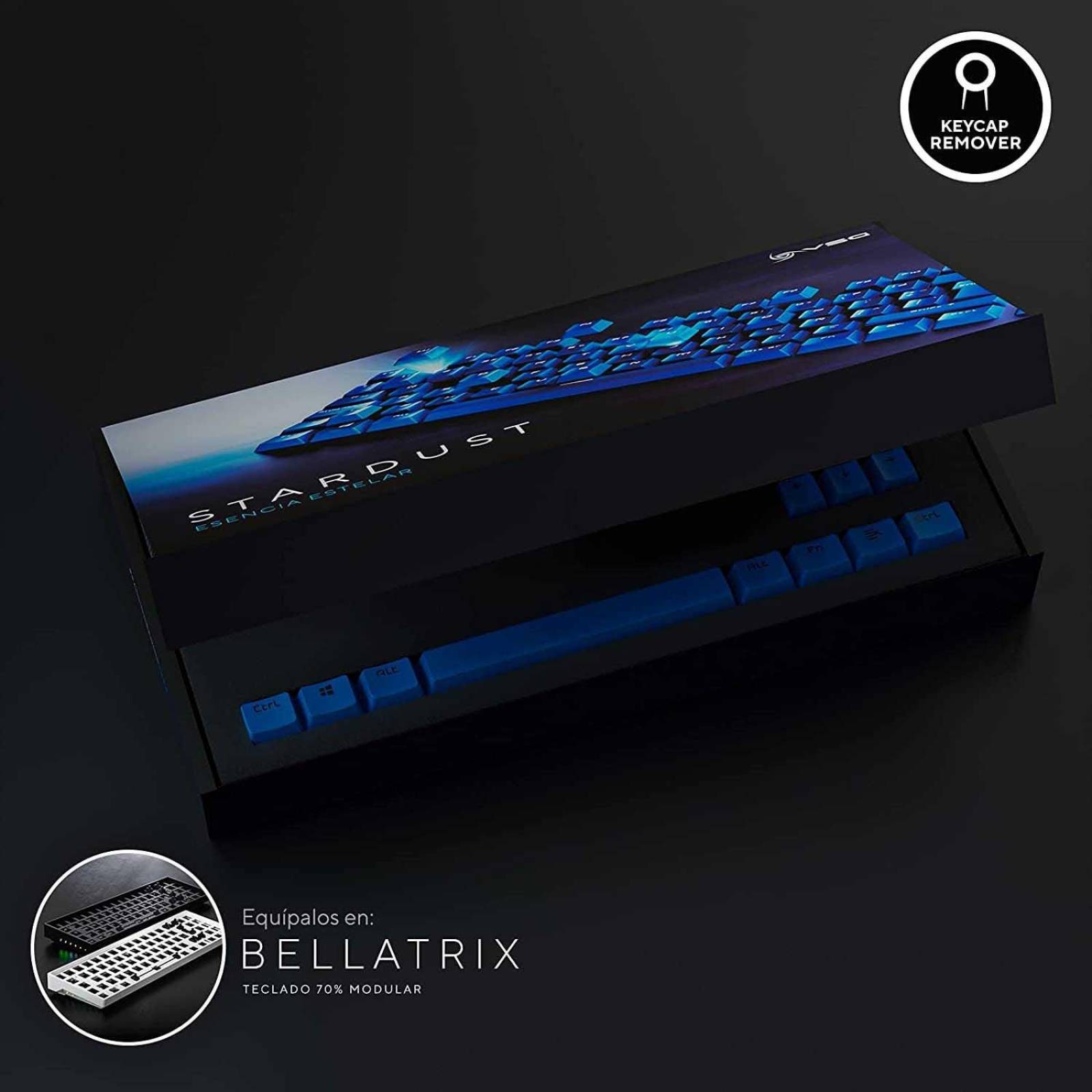 Stardust VSG 105 Keycaps PBT doble inyección ISO Latin negro Chico