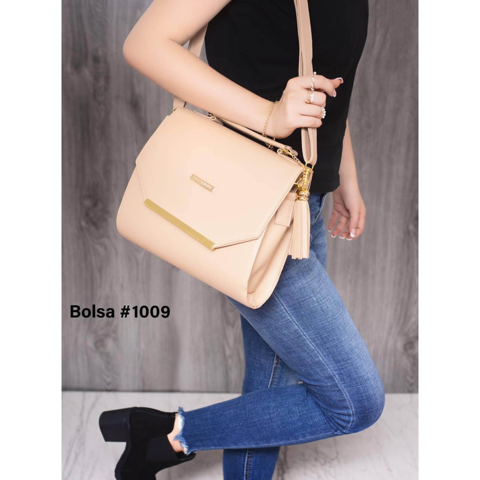 BOLSA CHIC SHOES TIPO DE MANO PARA DAMA BEIGE 1009