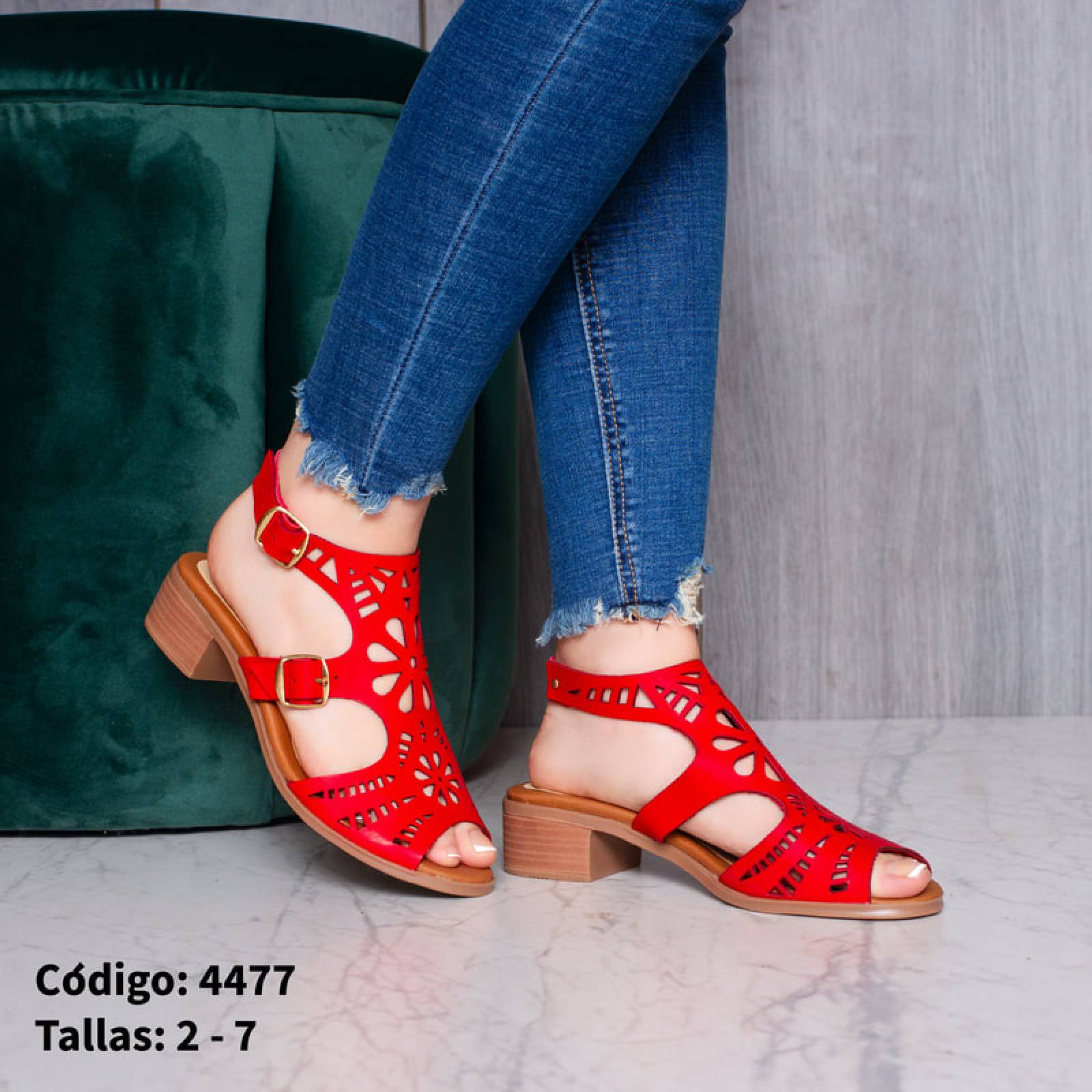 SANDALIA CHIC SHOES TIPO HUARACHES PARA DAMA ROJO 4477