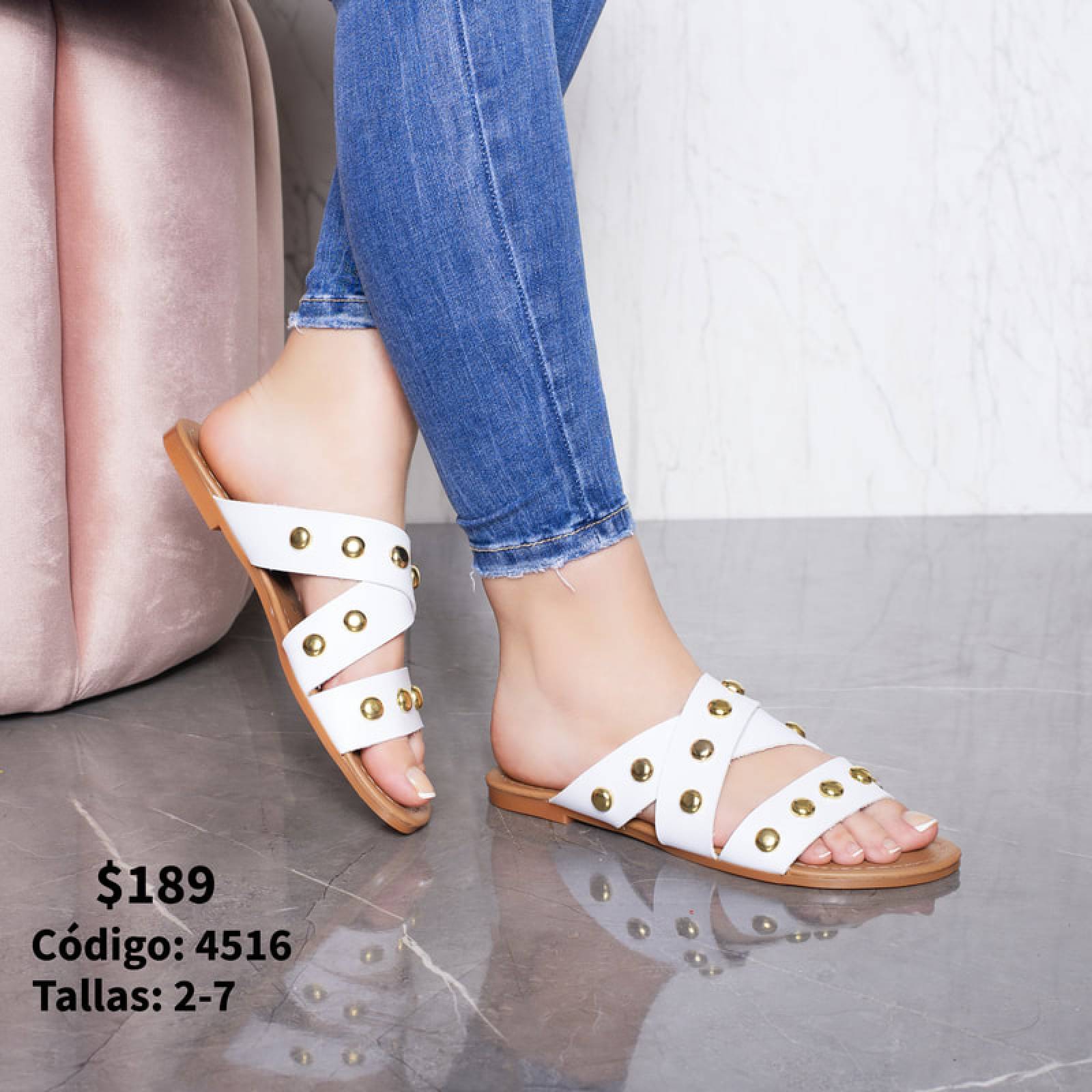SANDALIA CHIC SHOES TIPO HUARACHES PARA DAMA BLANCO 4516