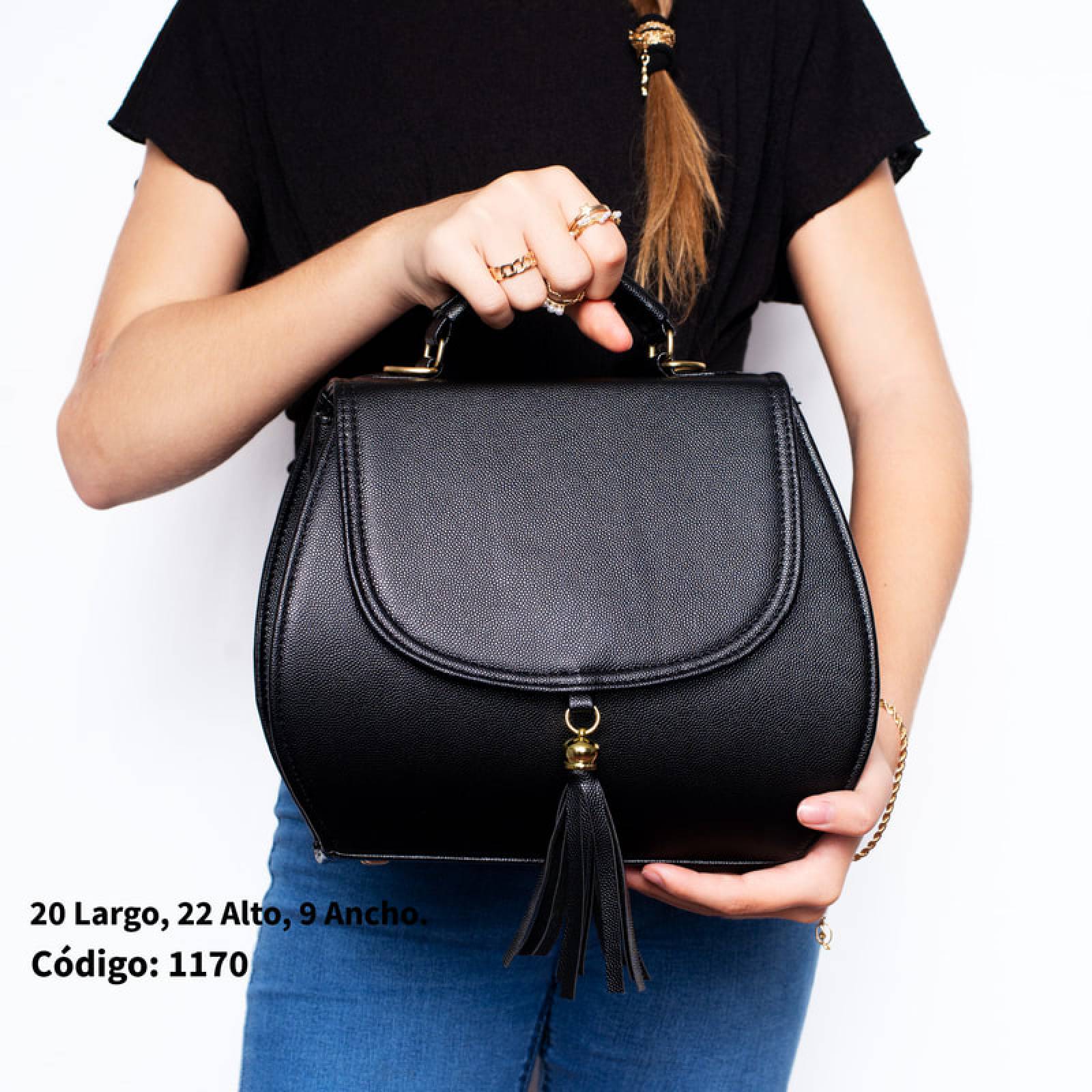 BOLSA CHIC SHOES TIPO DE MANO PARA DAMA NEGRO 1170