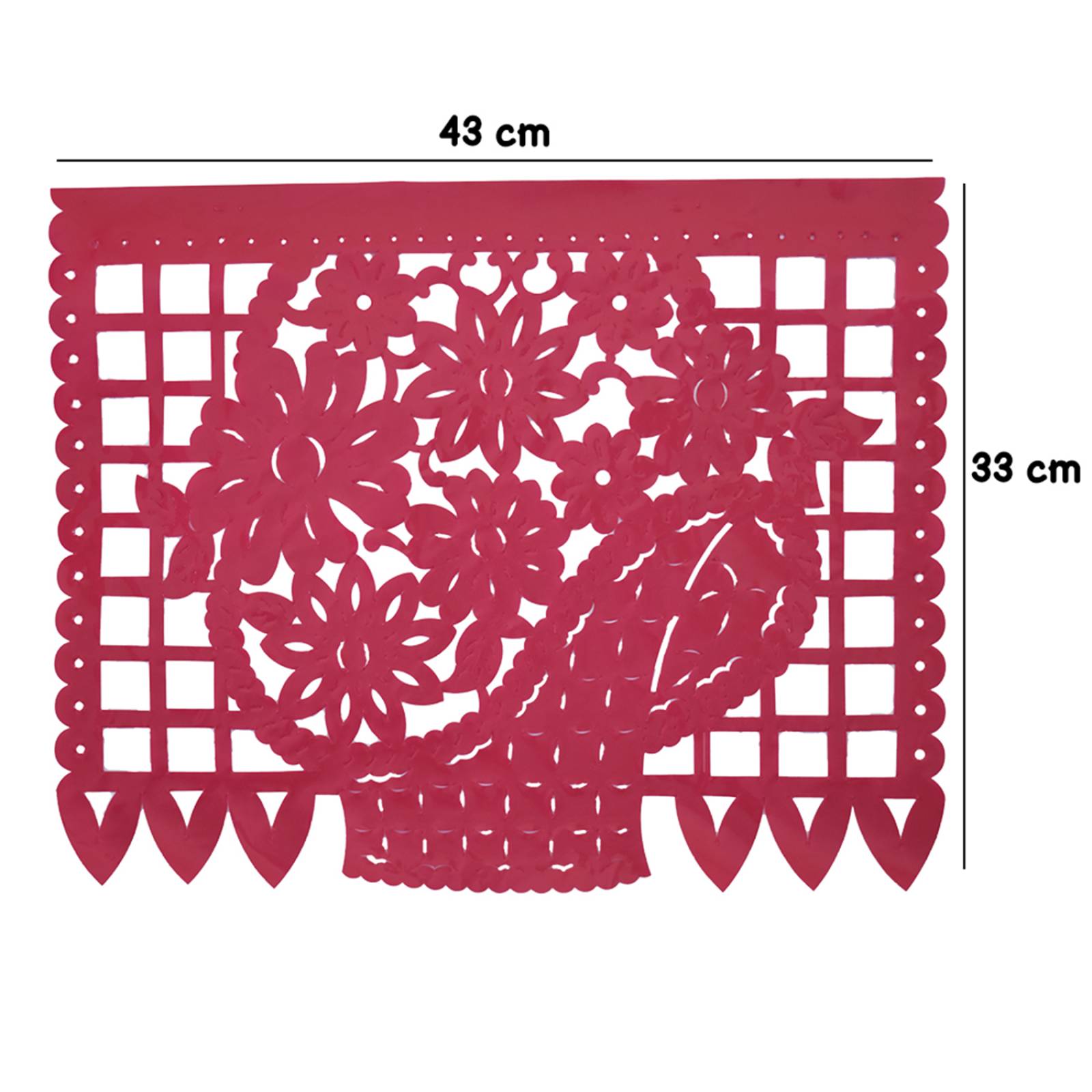 PAPEL PICADO ALEGRIA MEXICANA -  3 TIRAS DE 5 METROS DE LONGITUD CON 9 CARPETAS (15 METROS) PAPEL CHINA - PLASTICO (Hecho a Mano)