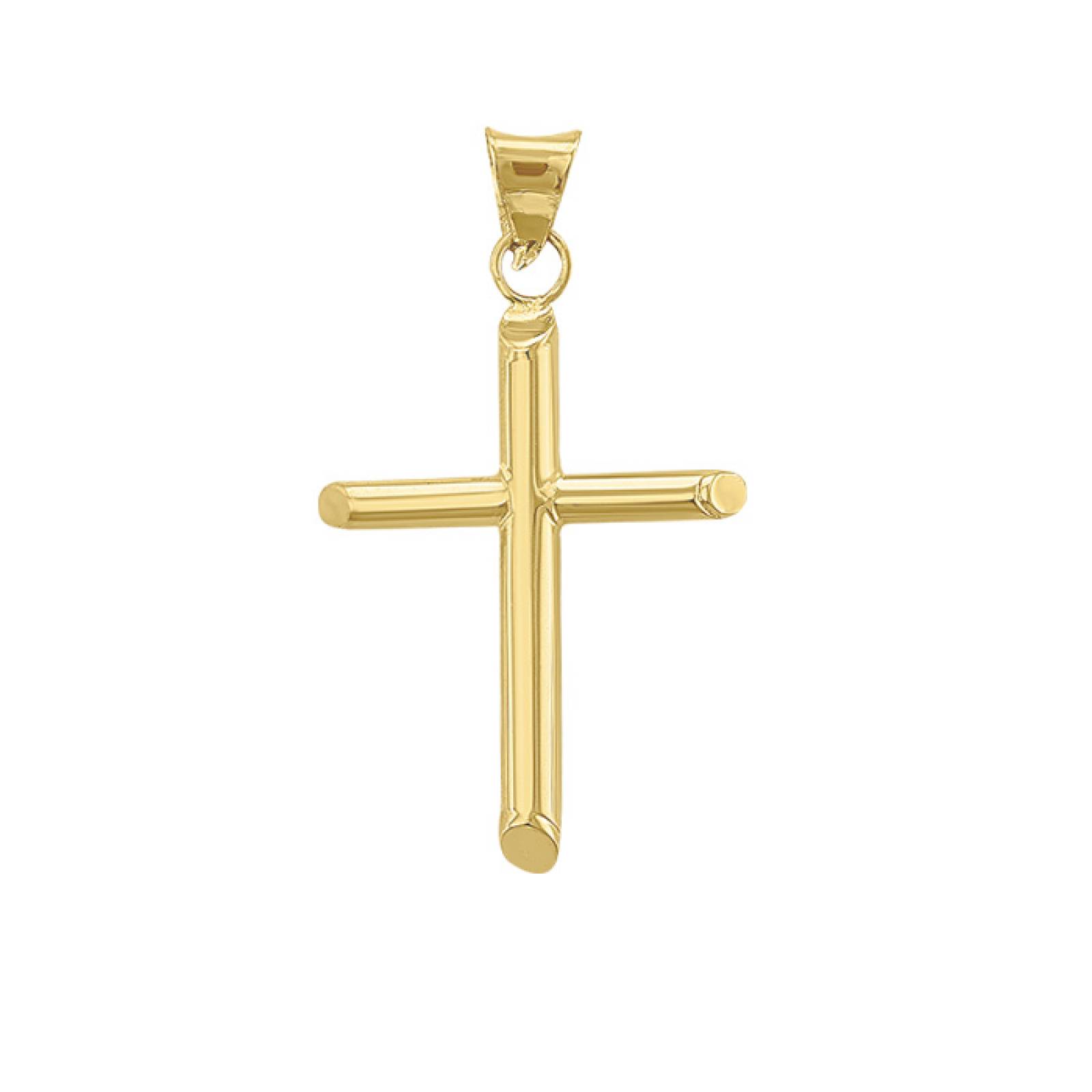 Dije Cruz Tubo Delgado Mini Oro 10K - 1678
