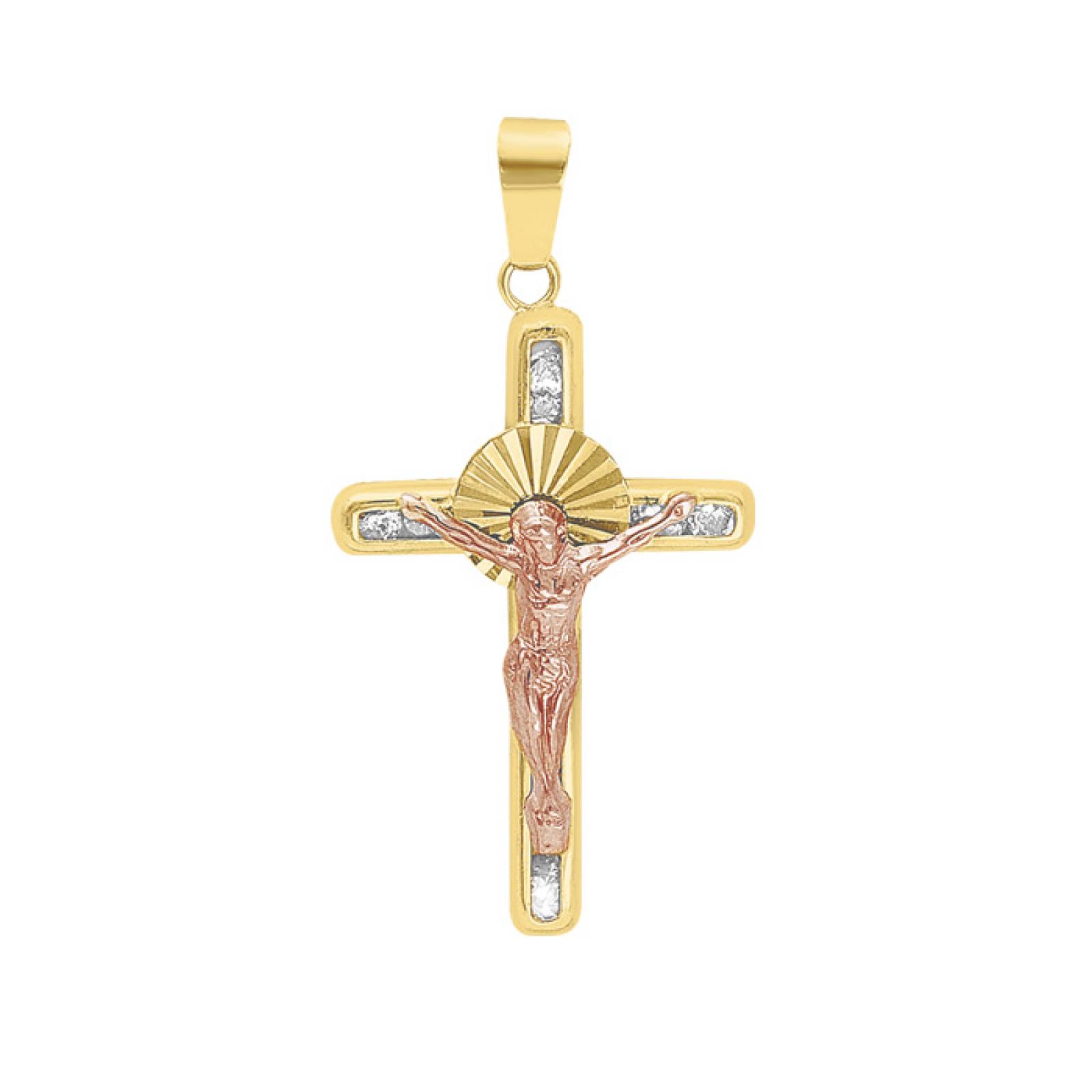 Cruz Cristo Rojo Oro 10K - 1692