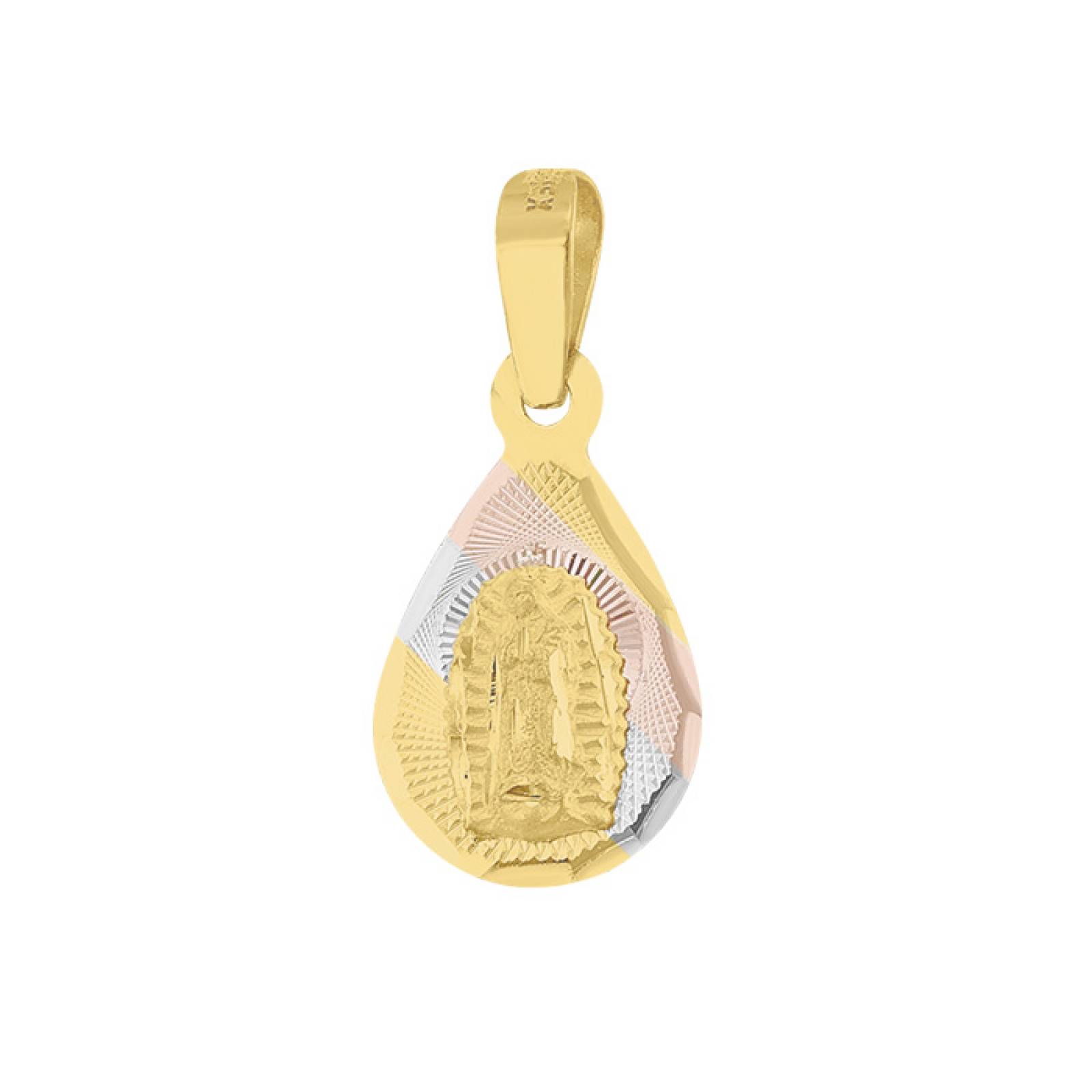 Medalla Mini Gota Guadalupe 3 Colores Oro 14K - 2920