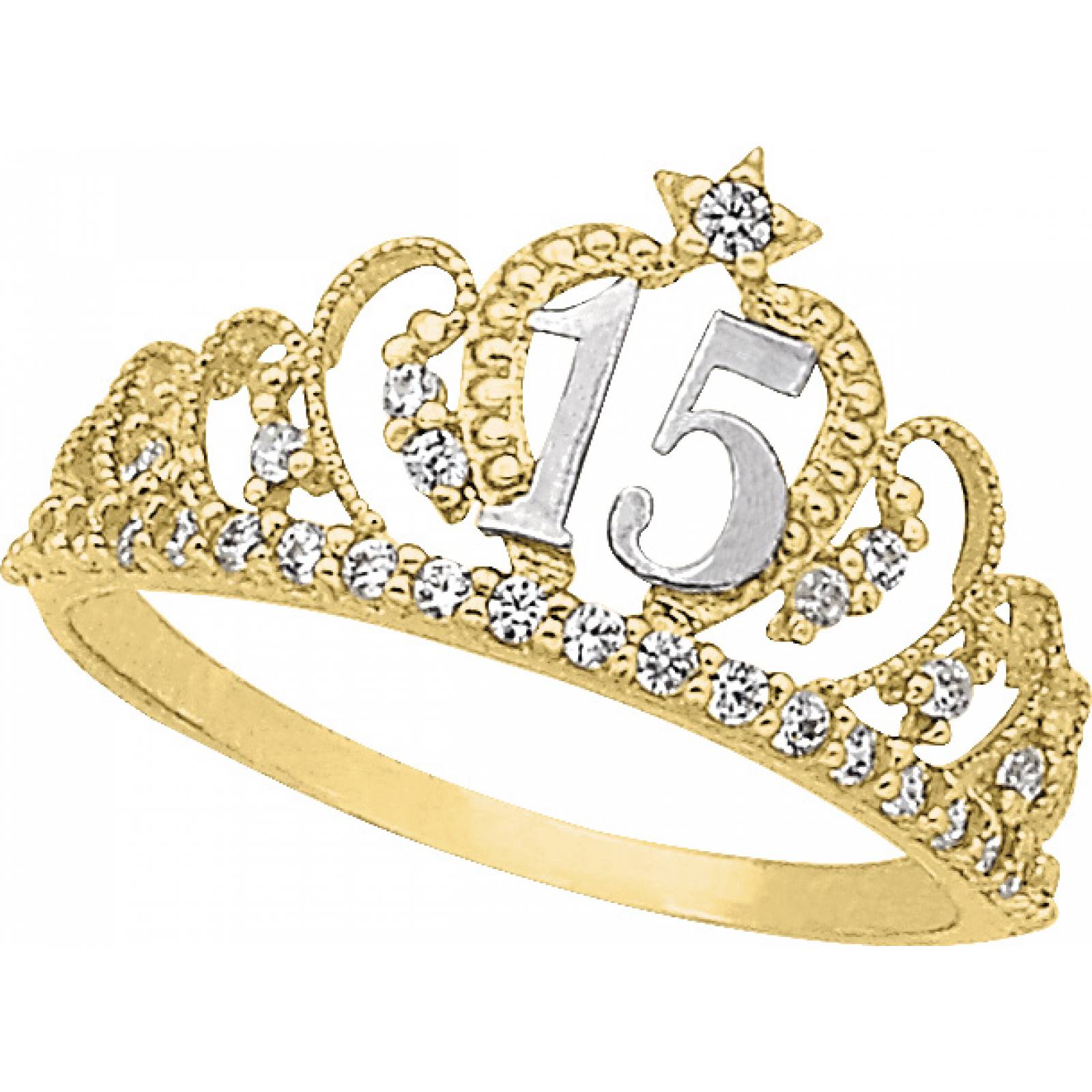 Anillo Corona 15 Años Oro 10K - 686