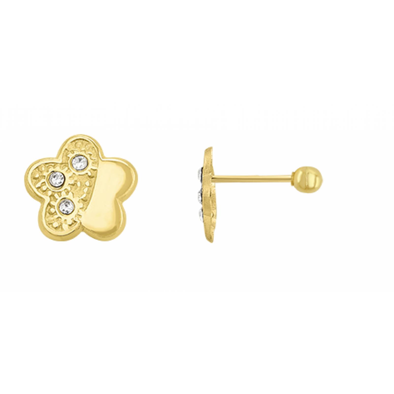 Broquel Flor Media Pulida 10K - 3409