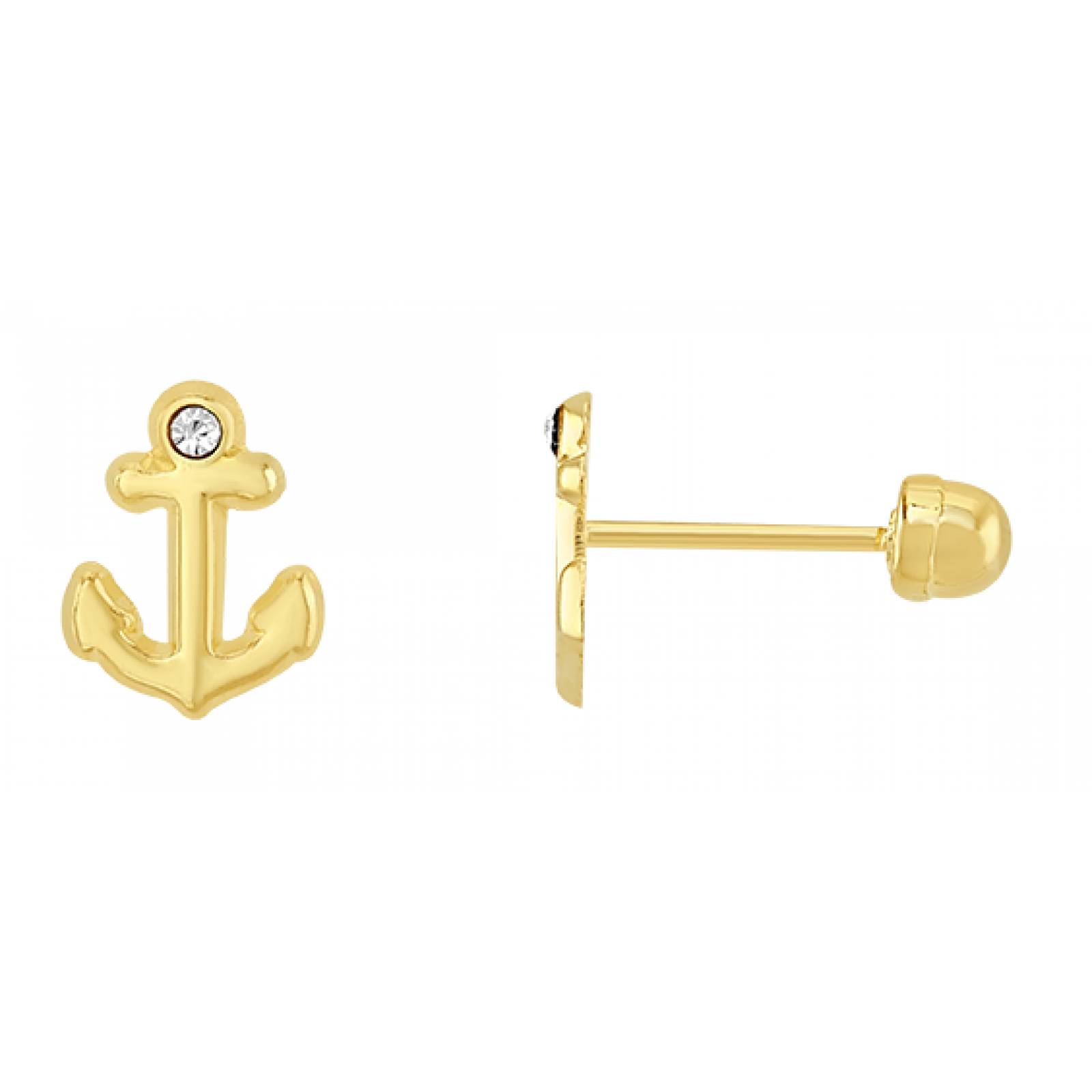 Aretes de Oro 10K bisel con CZ 3 mm - Mancuernillas personalizadas