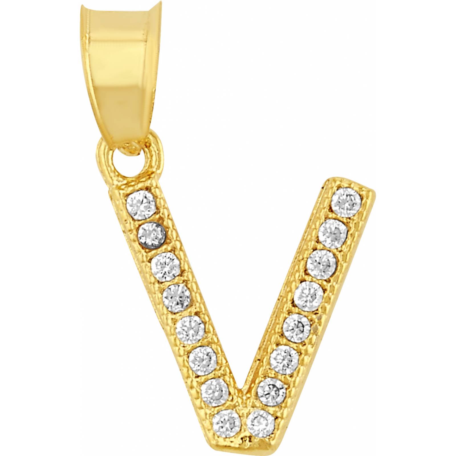 Dije Inicial Circonias V 10K - 3648