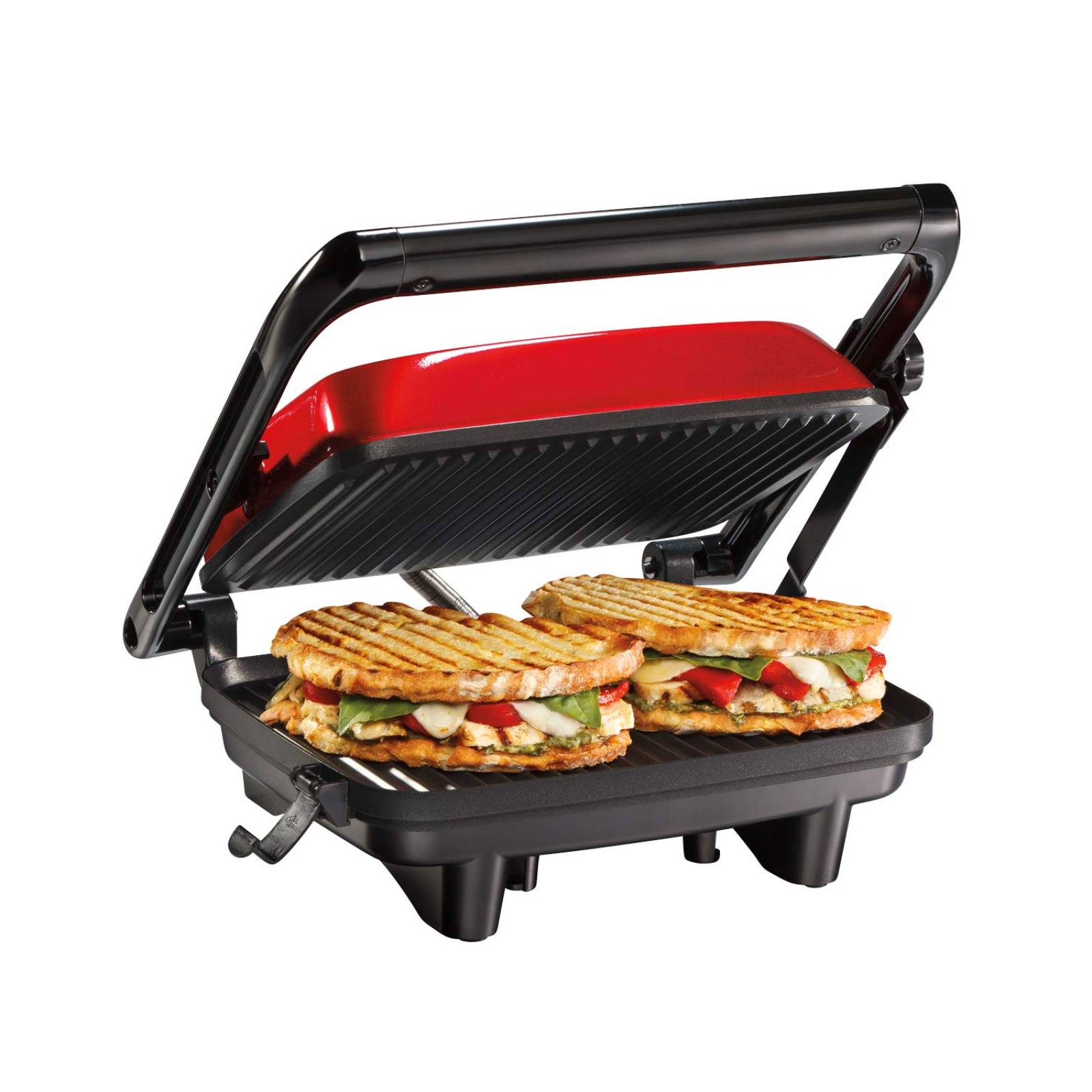 Paninera Parrilla Panini Press Roja Hamilton Beach 25462z