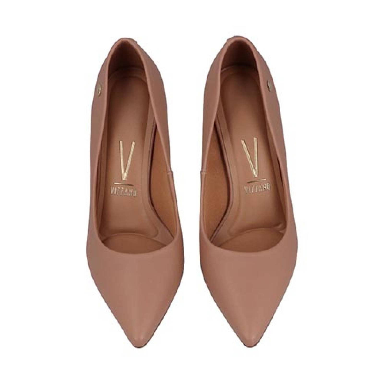 Zapatilla Alta Cerrada Dama Vizzano 118411 Tacón Para Mujer color Nude