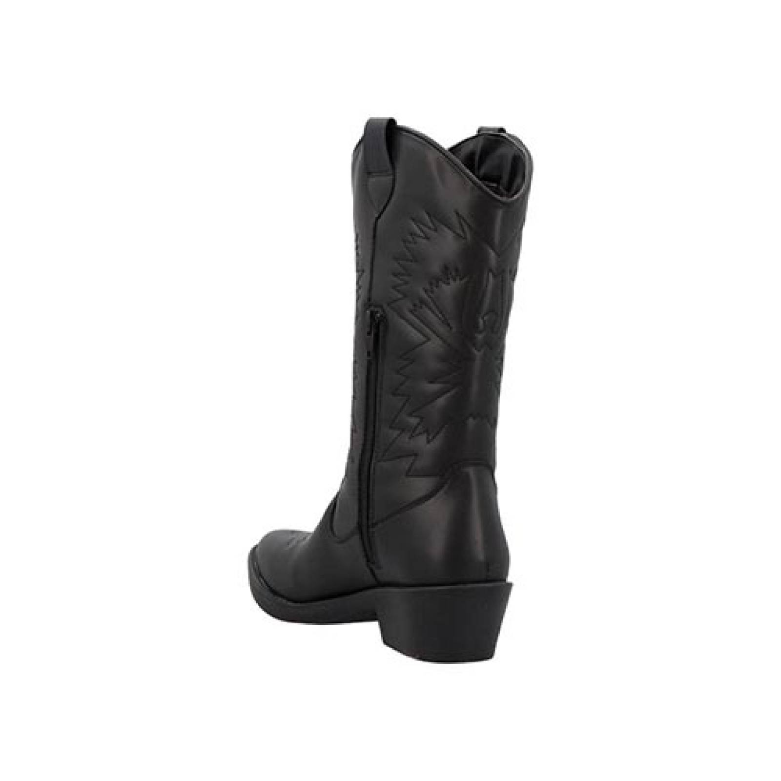 Botín Miracol By Mama Lola 301  Para Mujer Bota Texana Vaquera Negra Talla 22/26 Botas