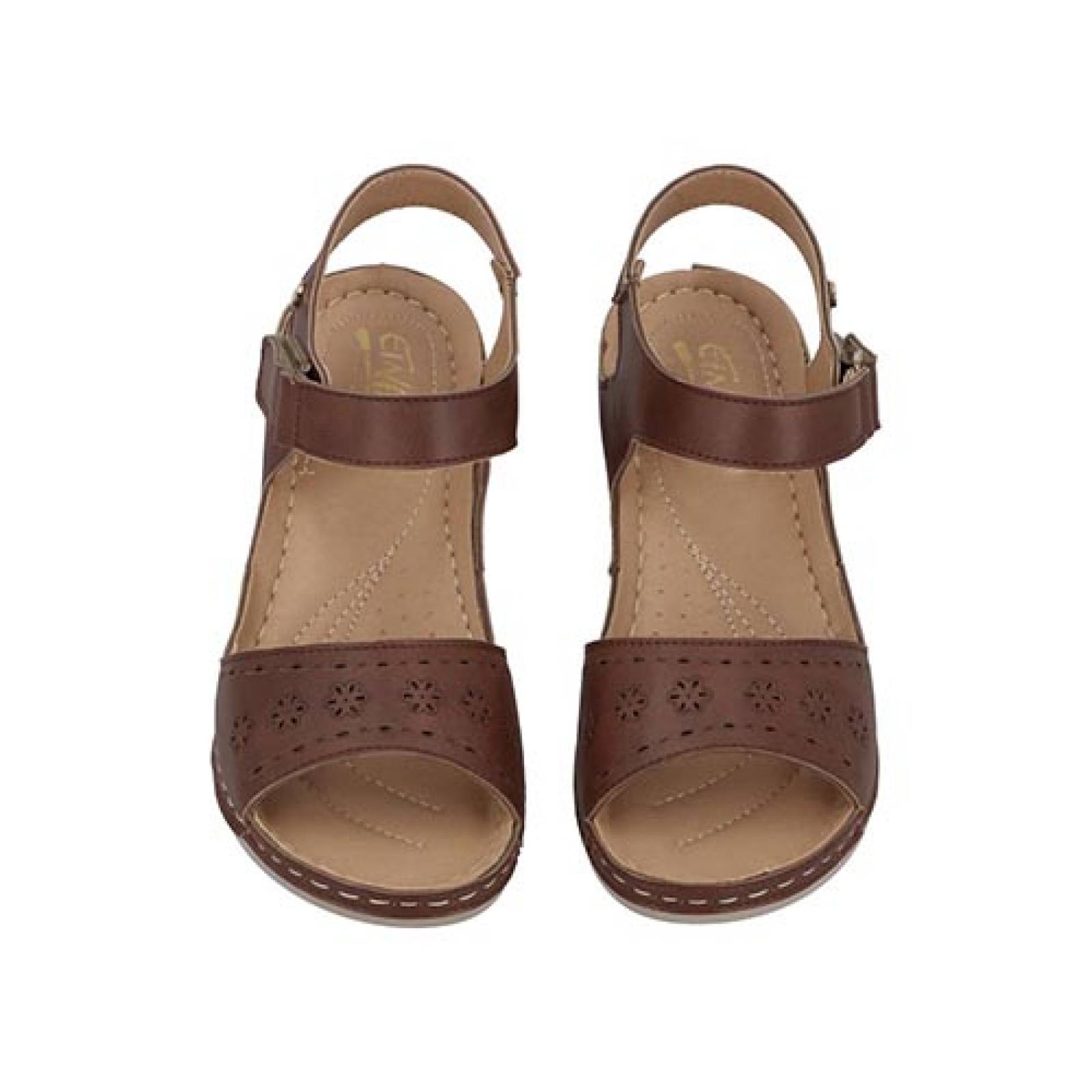 Sandalias Etnia 1303 Mujer Huarache Tacón Seguido Para Dama