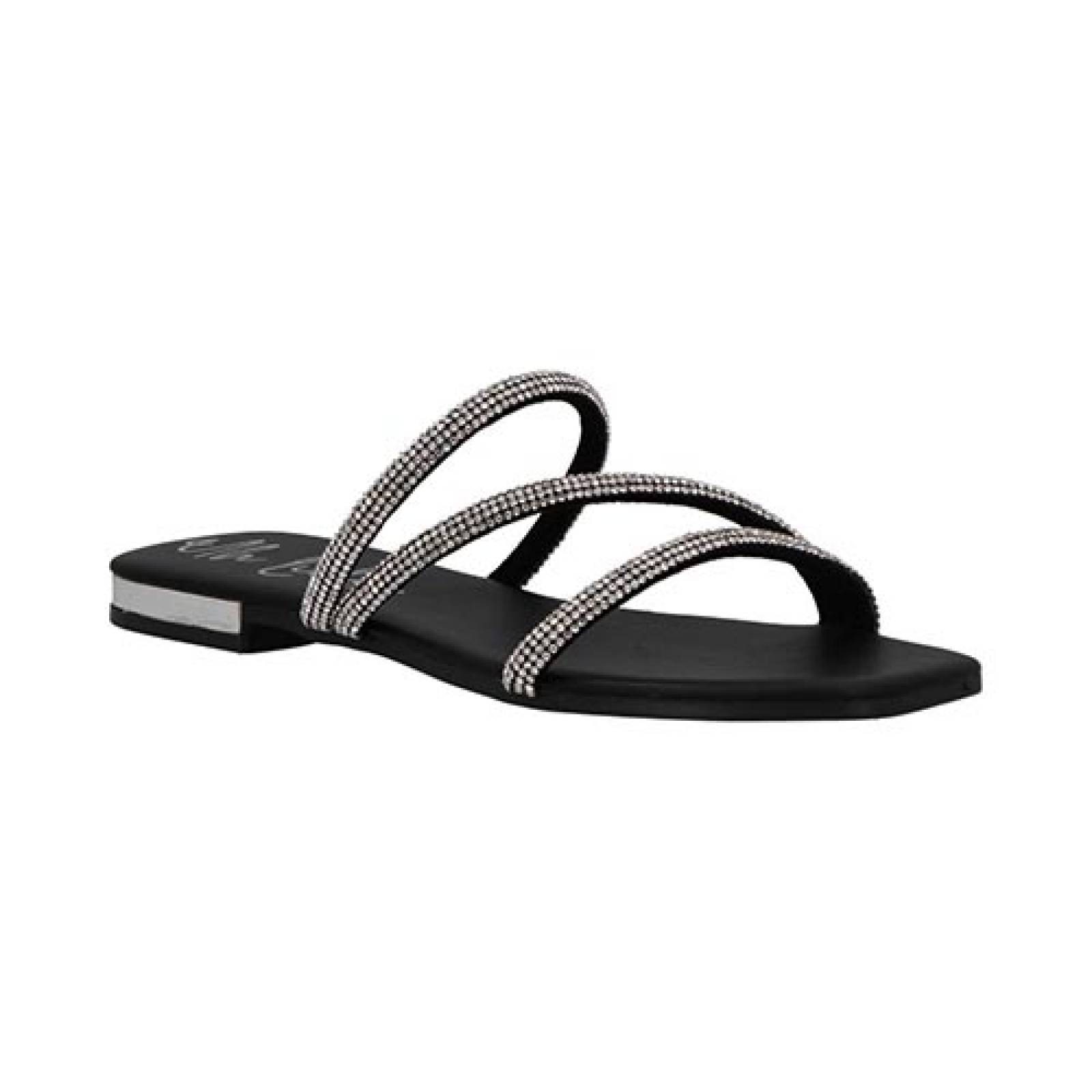 Sandalias Uh Lulu By Eh 3500 Para Mujer De Piso Dama Elegante Color Negro con Piedritas Elegantes