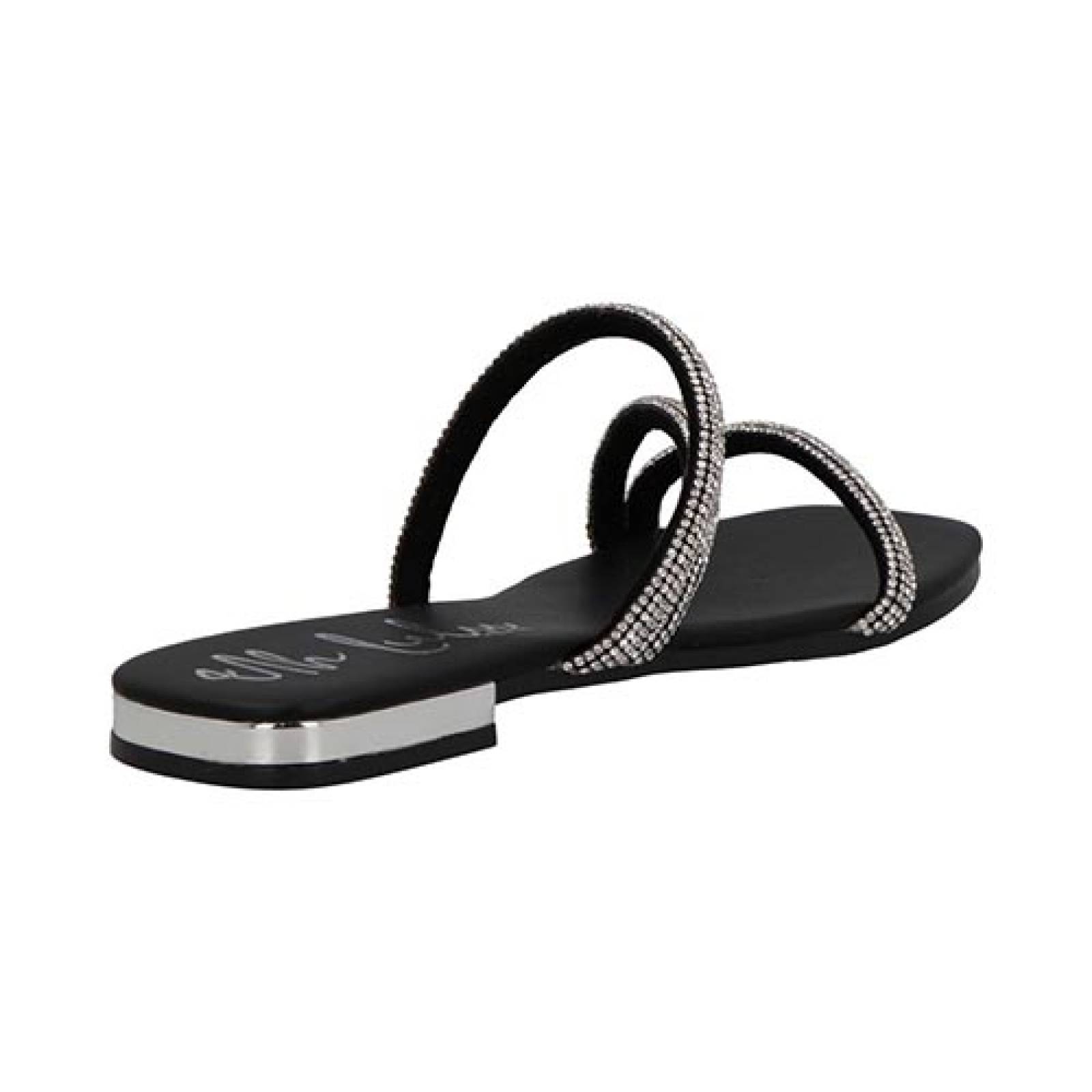 Sandalias Uh Lulu By Eh 3500 Para Mujer De Piso Dama Elegante Color Negro con Piedritas Elegantes