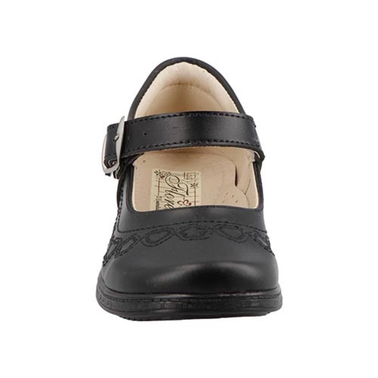 Zapatos Niña Escolares Lady Flores 620 Negro Tallas 15 Al 18