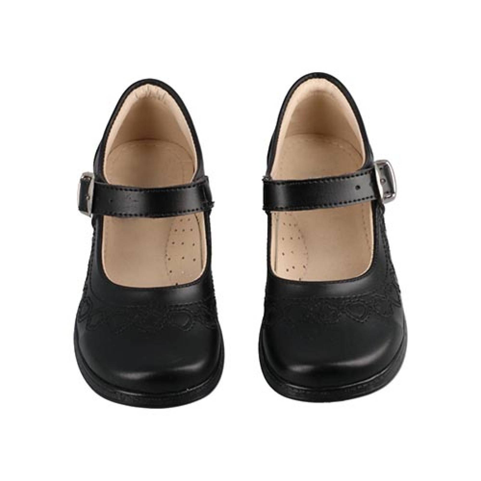 Zapatos Niña Escolares Lady Flores 620 Negro Tallas 15 Al 18