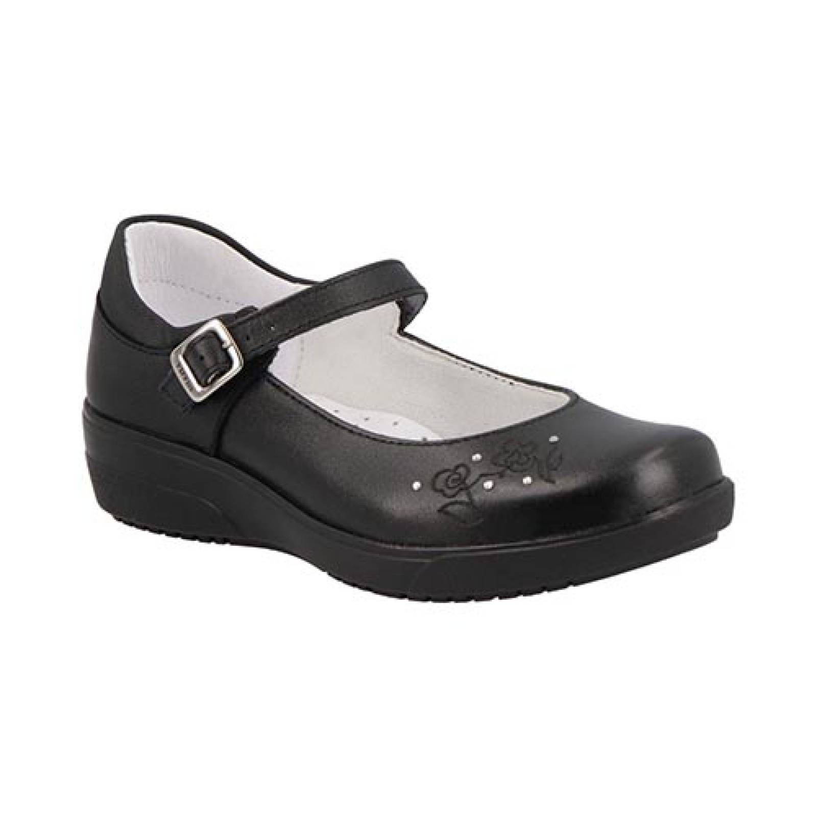 Zapato Escolar  Yuyin  22192 Para Niña Negro Talla 18 A 21.5