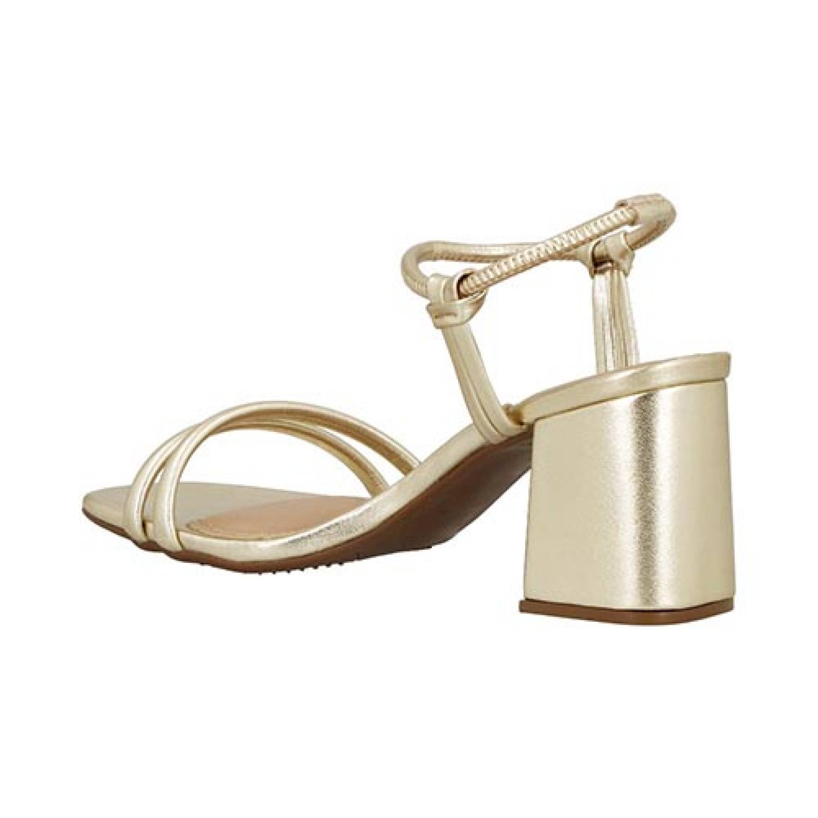 Sandalias De Tacon Ancho Beira Rio 843631 Dorado Zapato Mujer
