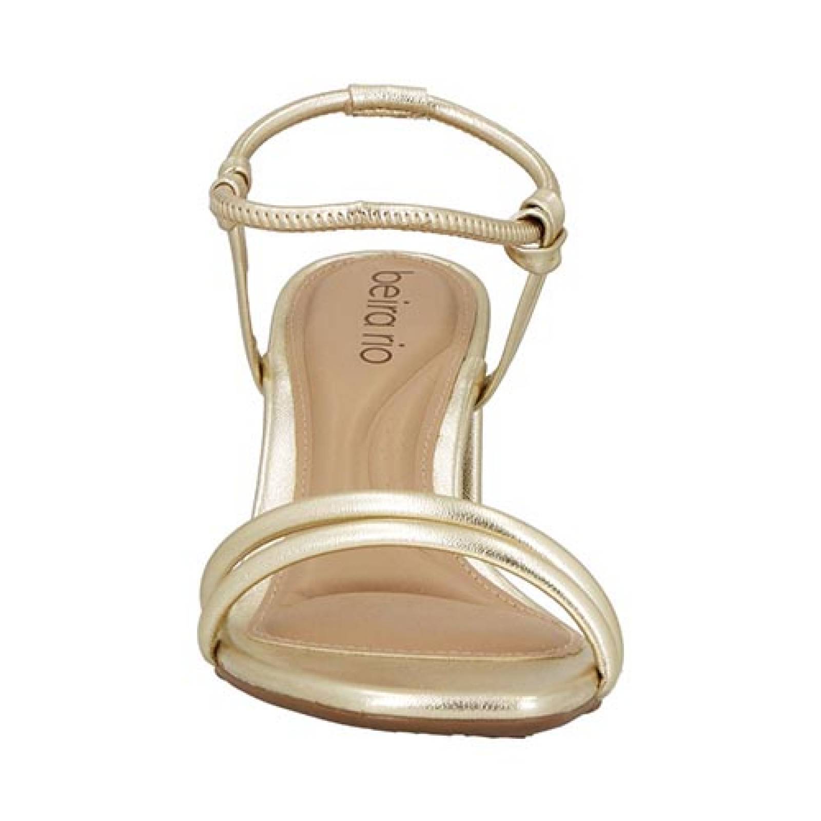 Sandalias De Tacon Ancho Beira Rio 843631 Dorado Zapato Mujer