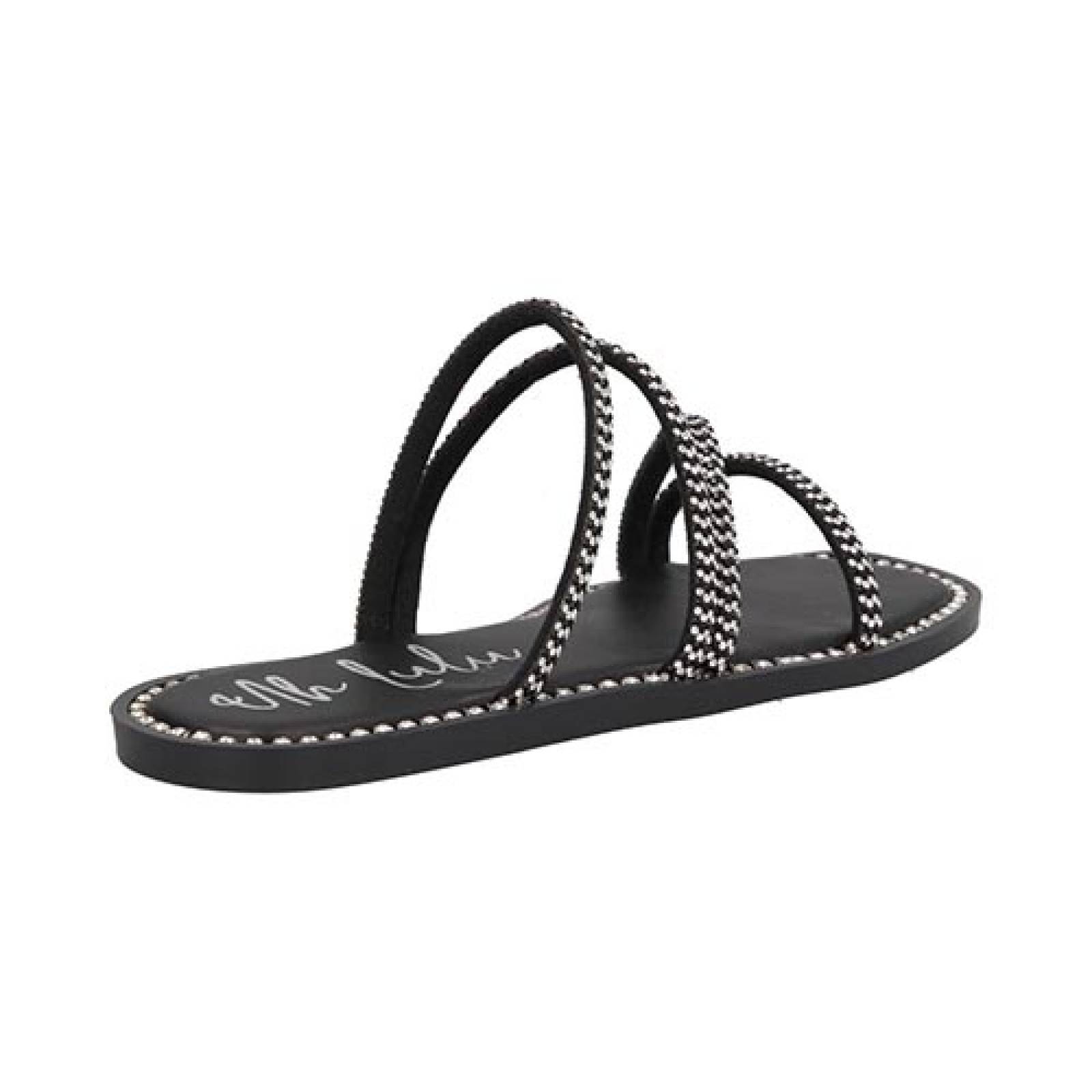 Sandalias UH LULU by EH! 1057 Mujer Sandalia Negro Piso Dama Casual Metedera Color Negro