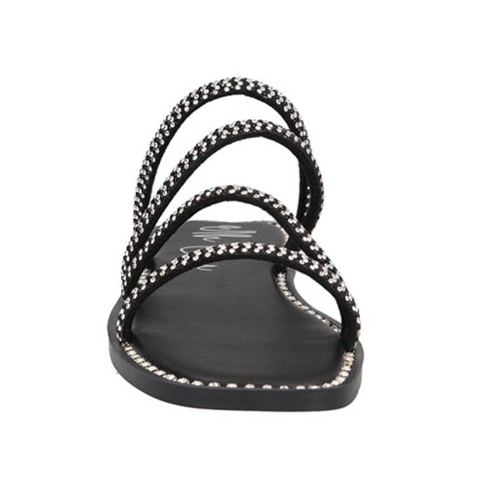 Sandalias UH LULU by EH! 1057 Mujer Sandalia Negro Piso Dama Casual Metedera Color Negro