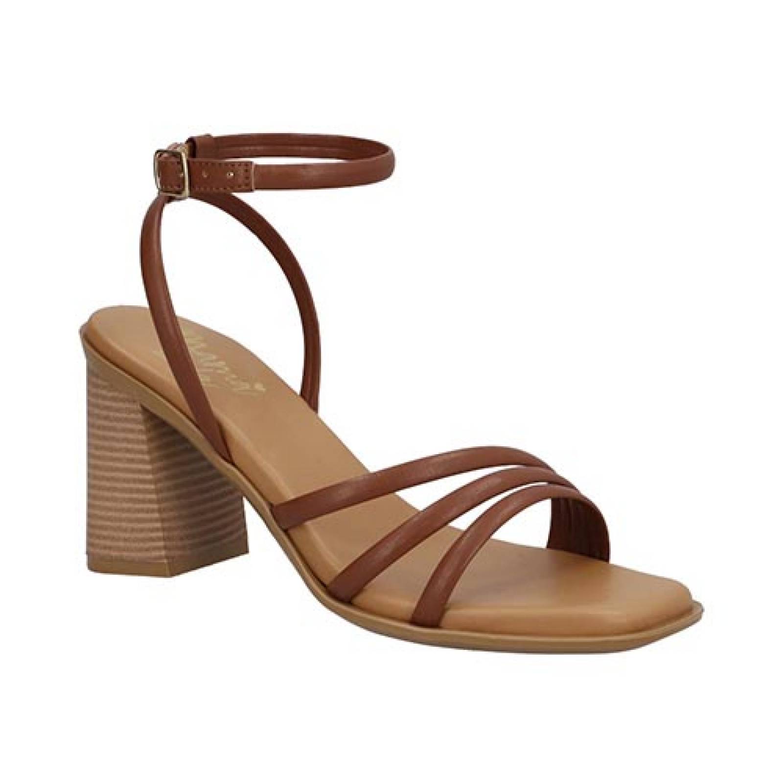 Zapatilla Mama Lola 95 Tacón Ancho Zapato Abierto Dama Cinta