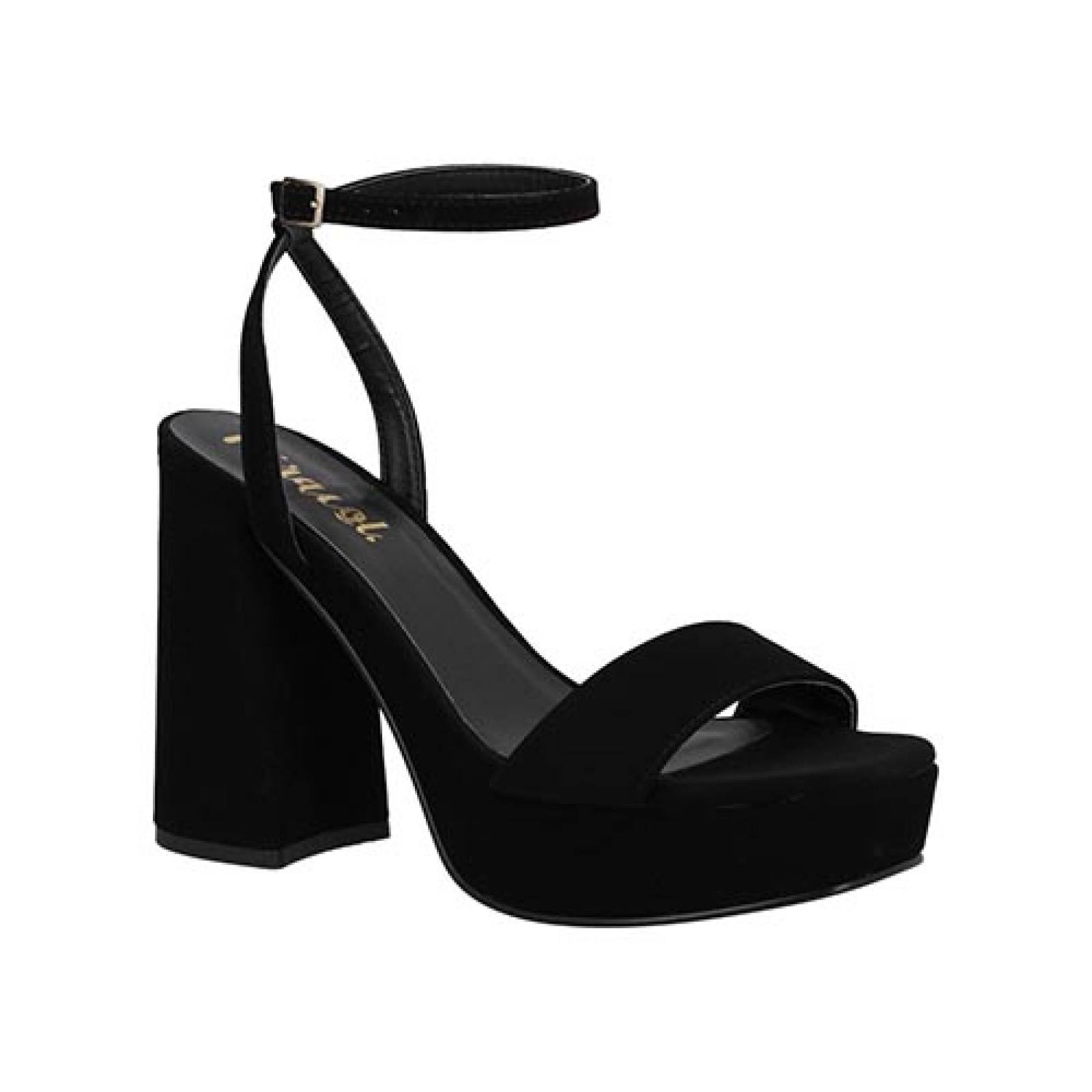 Zapato Tacón Ancho Abierto Miracol 9508 Para Dama Elegantes Color Negro Tallas 23 a 26 