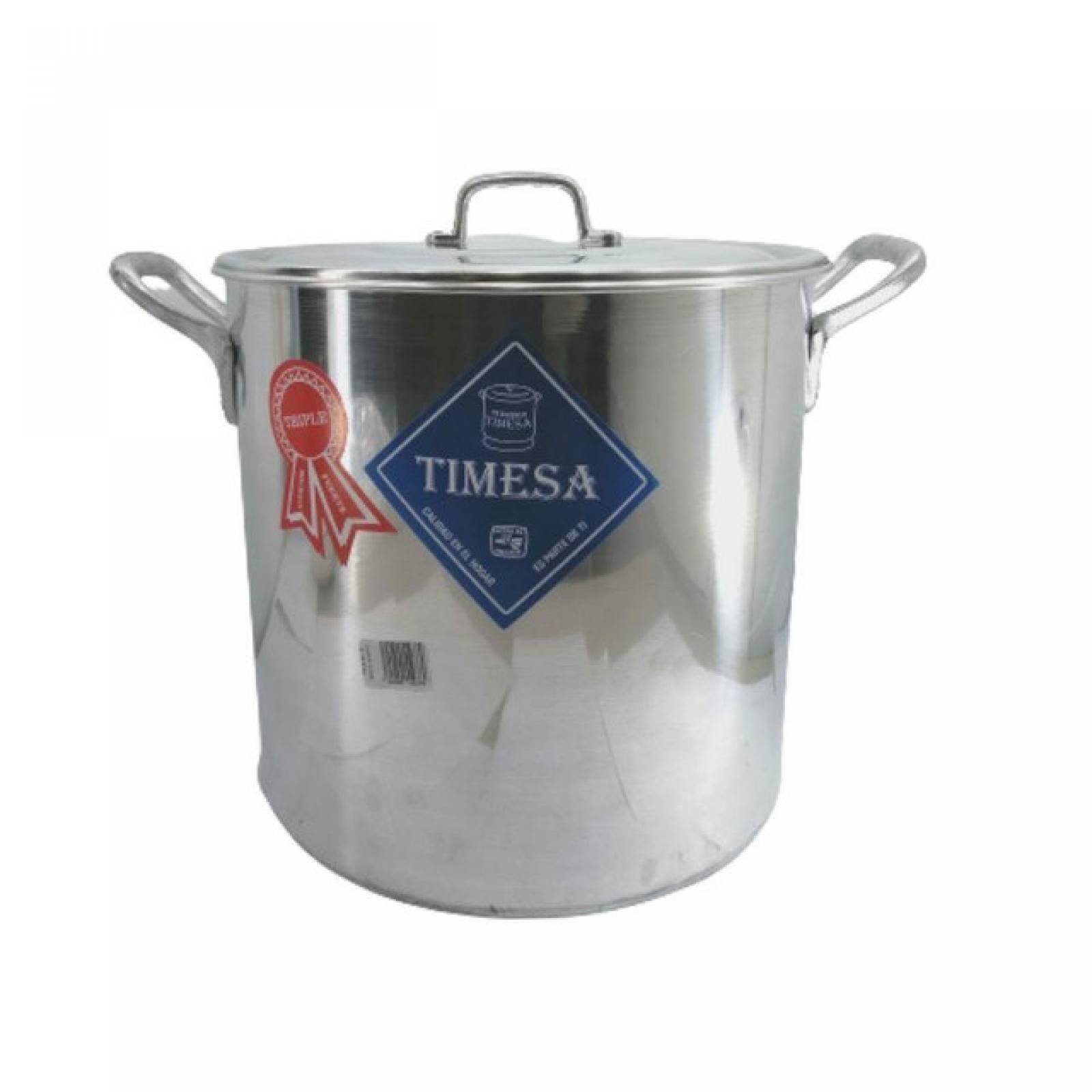Olla Recta De Aluminio Con Triple Fuerte 30 Litros 34 Cm