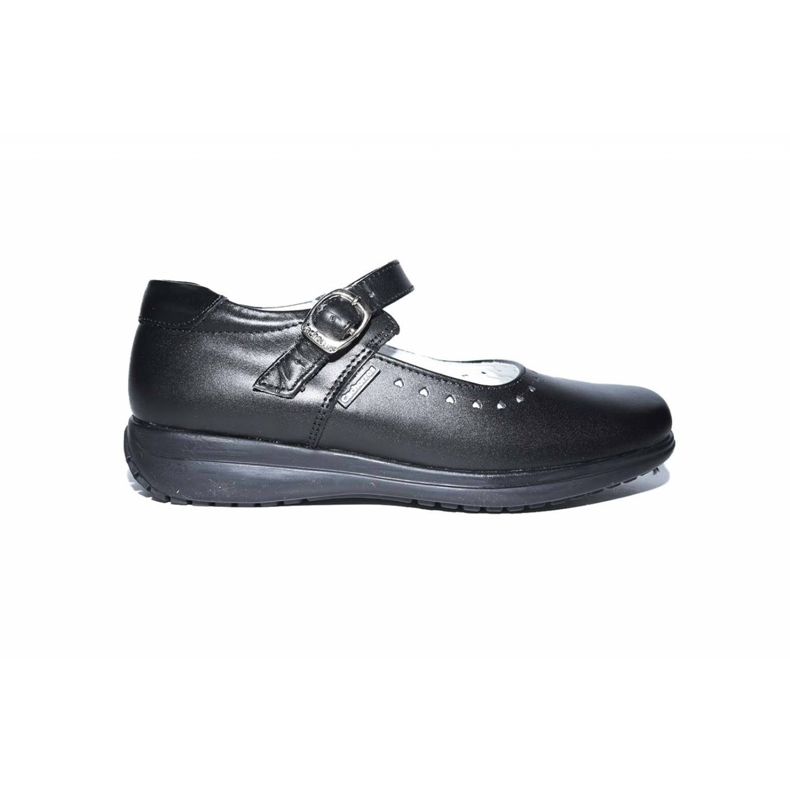 Zapato niña cachorros piel negro escolar 22/27